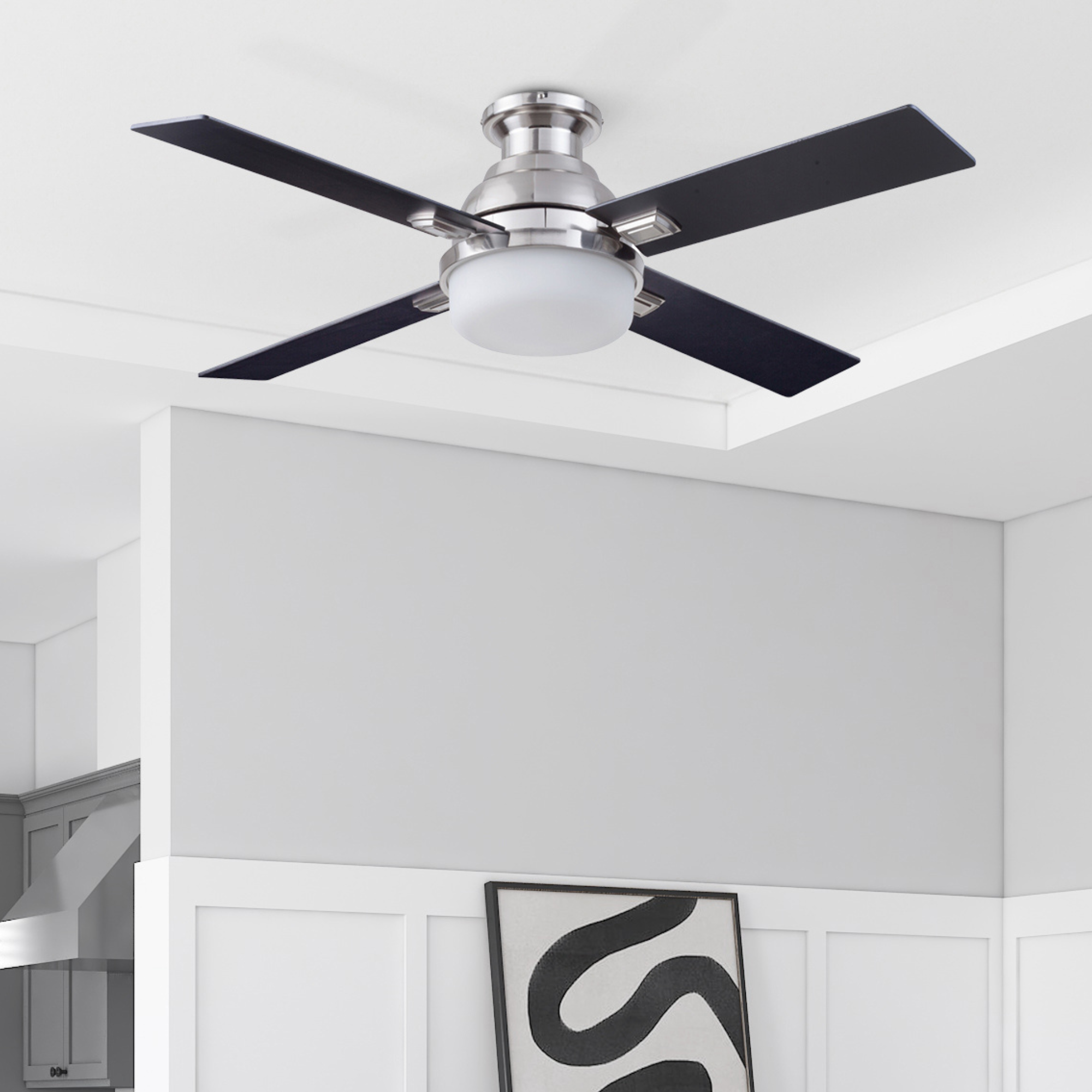 52 Inch Kyrra, Brushed Nickel, Remote Control, Ceiling Fan