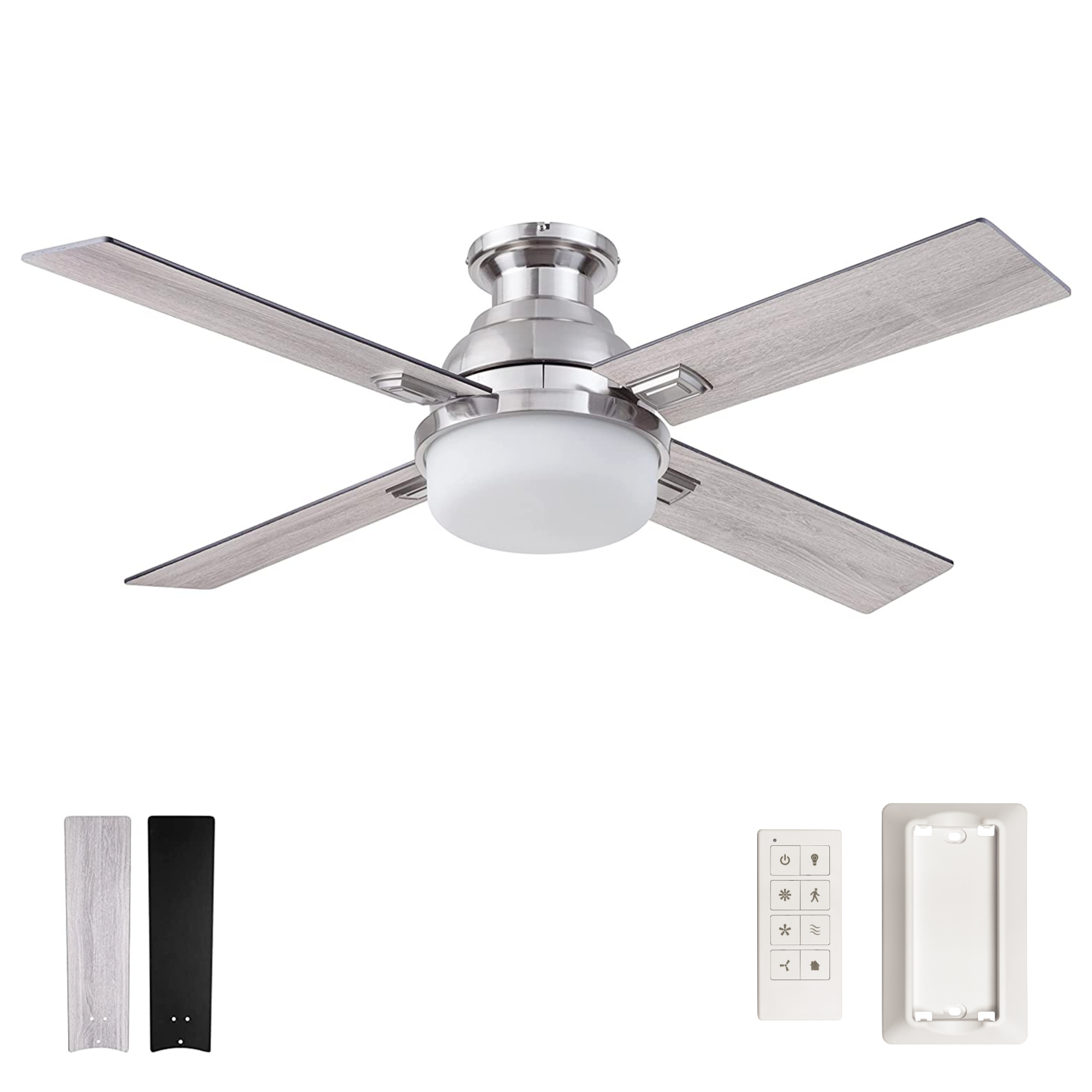 52 Inch Kyrra, Brushed Nickel, Remote Control, Ceiling Fan