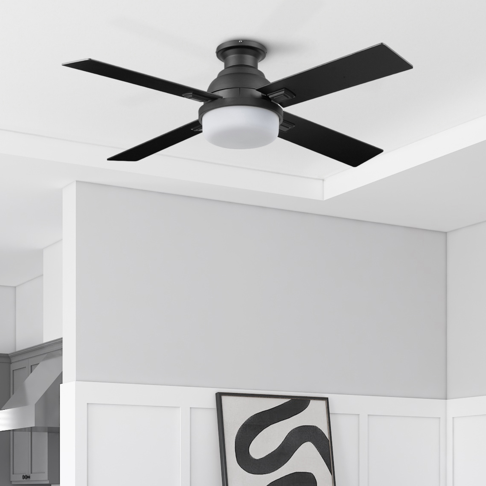 52 Inch Kyrra, Matte Black, Remote Control, Ceiling Fan