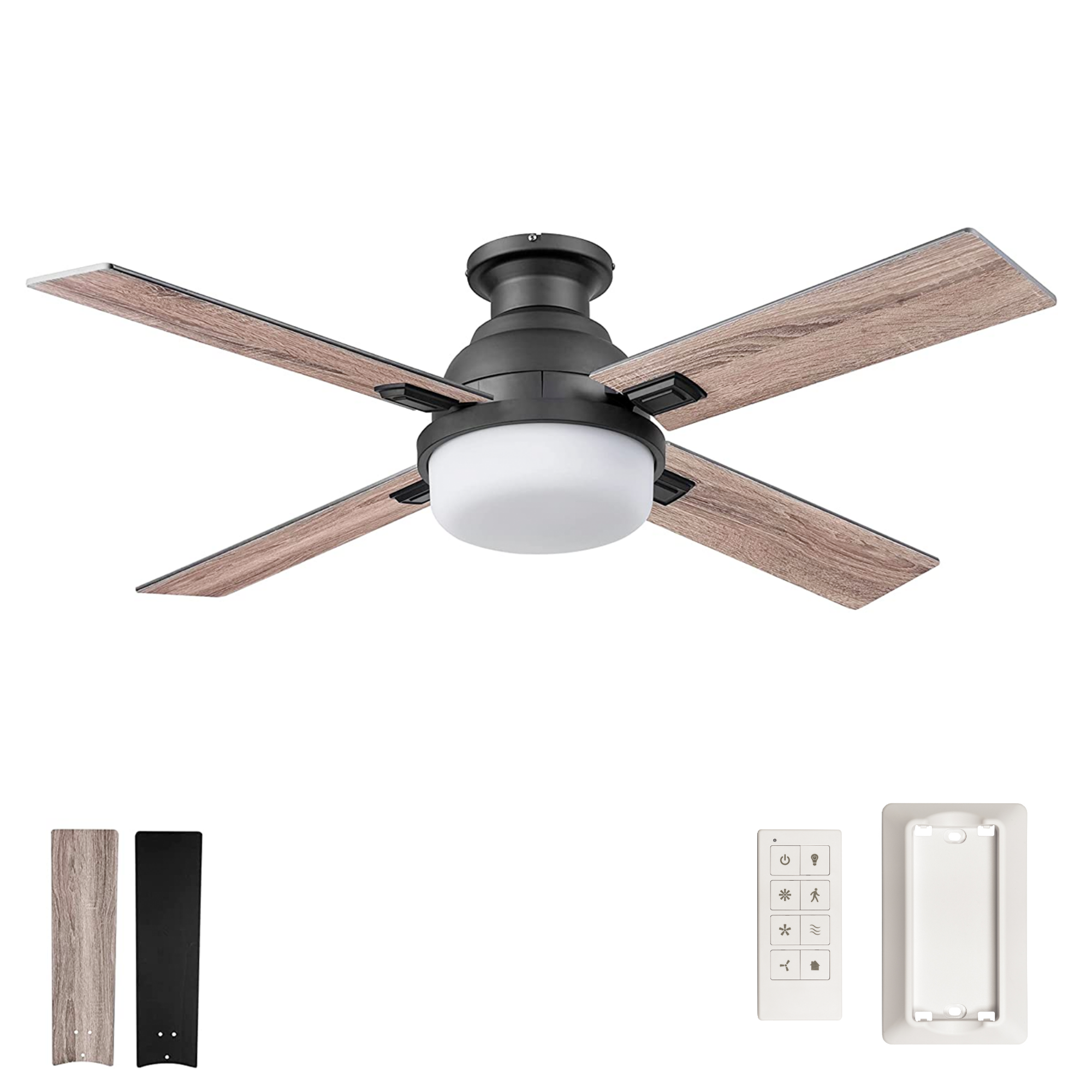 52 Inch Kyrra, Matte Black, Remote Control, Ceiling Fan