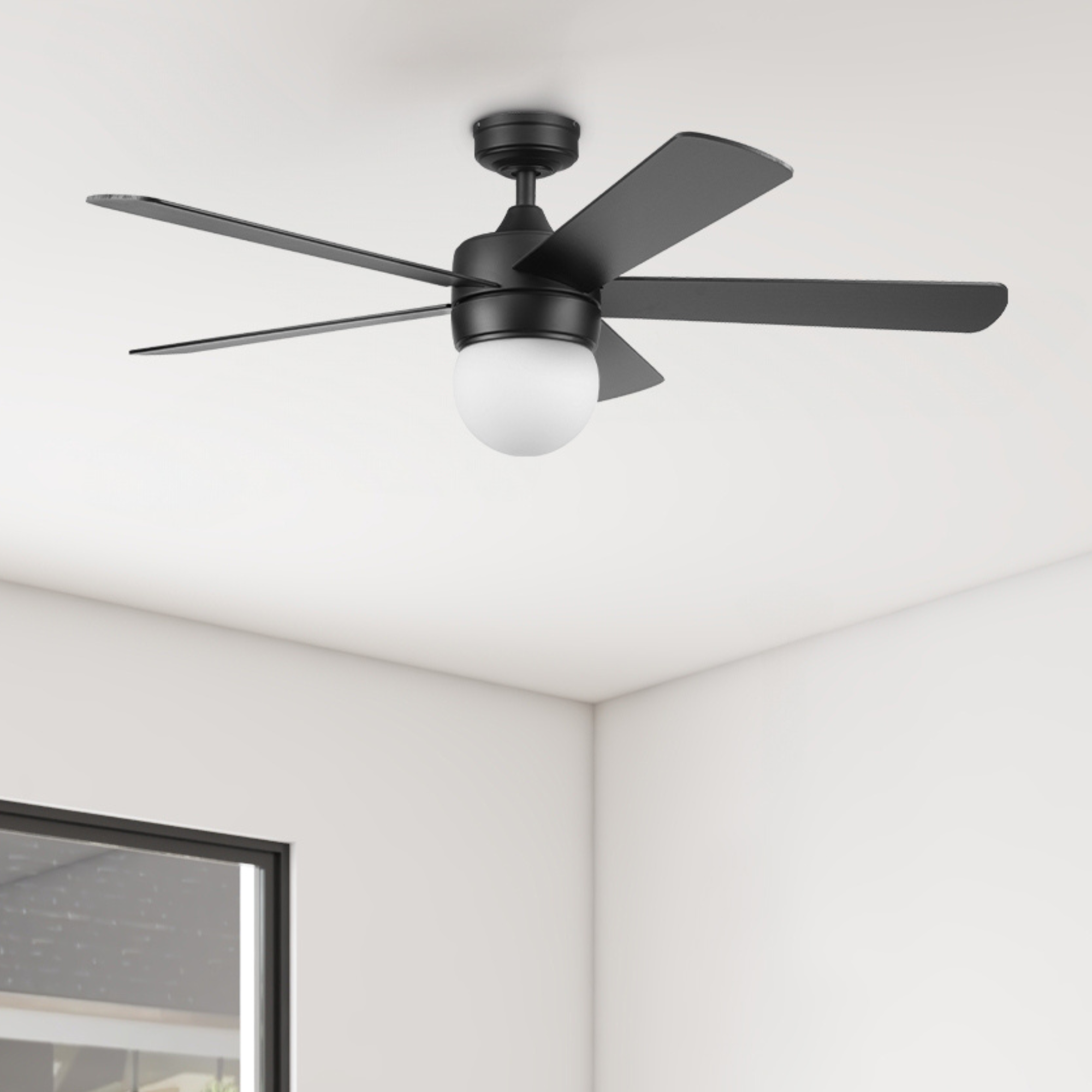 52 Inch Ardrey Kell, Matte Black, Remote Control, Ceiling Fan