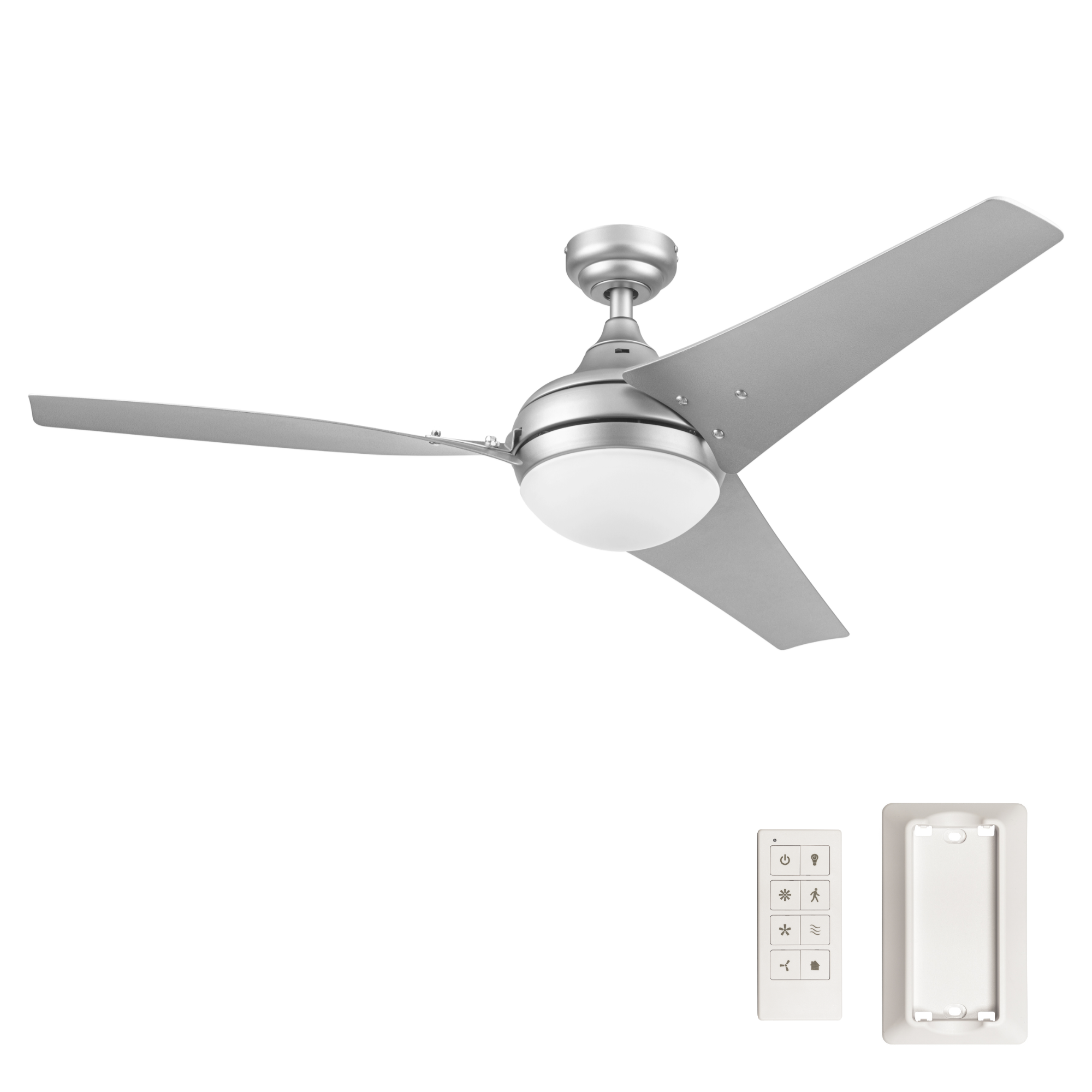 52 Inch Maxon, Matte Nickel, Remote Control, Ceiling Fan