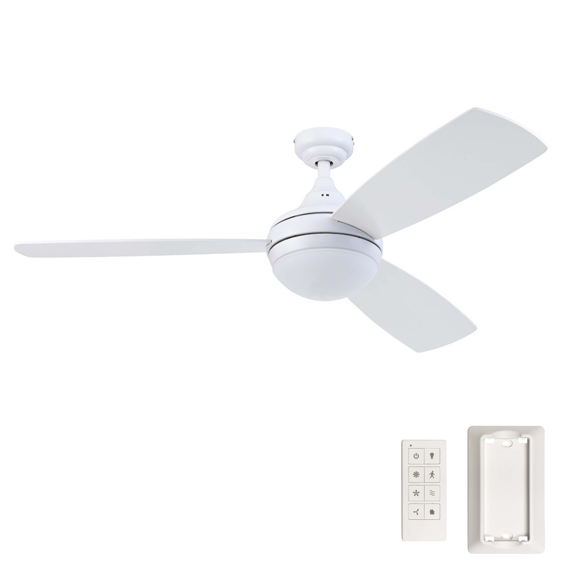 52 Inch Calico, White, Remote Control, Ceiling Fan