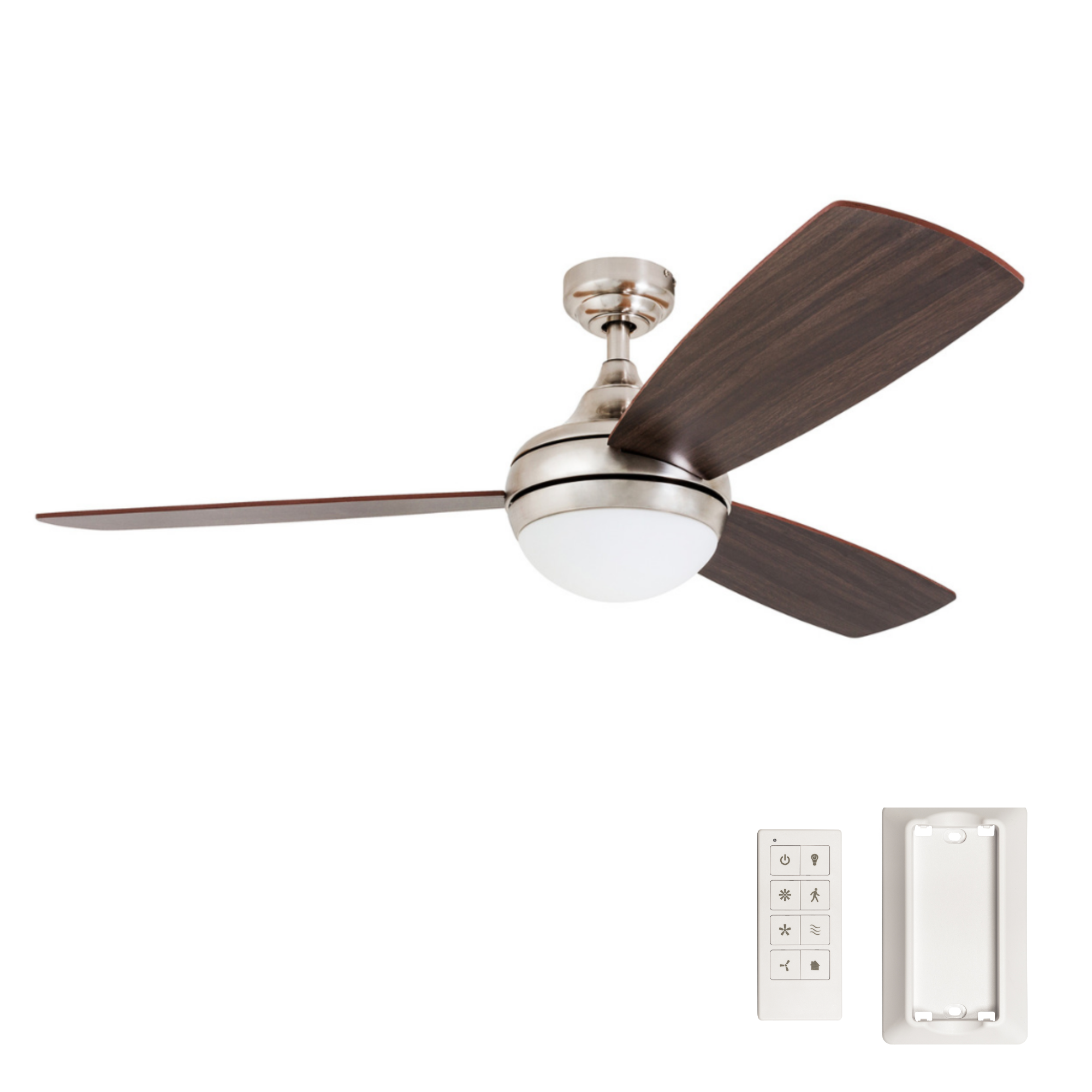 52 Inch Calico, Brushed Nickel, Remote Control, Ceiling Fan