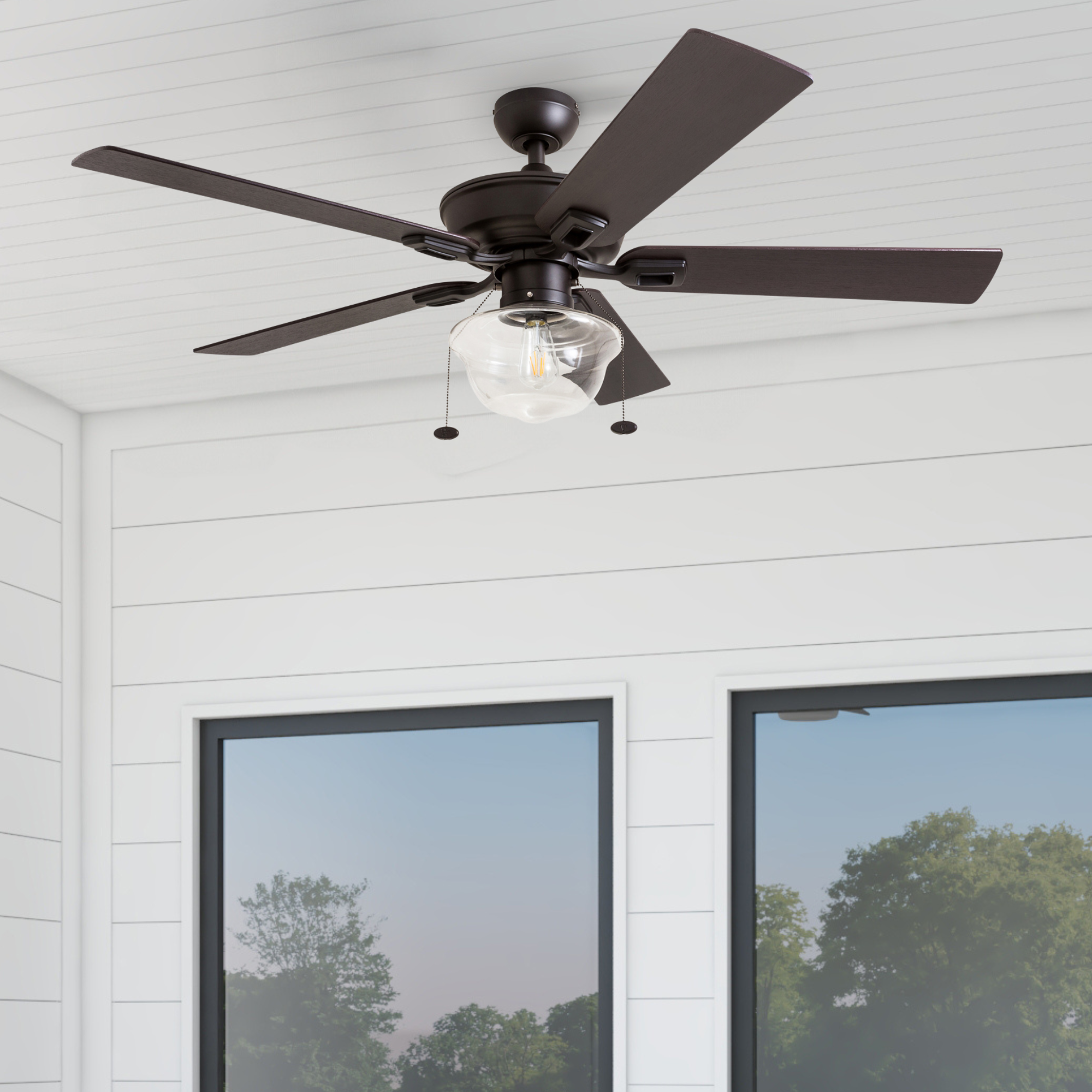 52 Inch Abner, Bronze, Pull Chain, Indoor/Outdoor Ceiling Fan