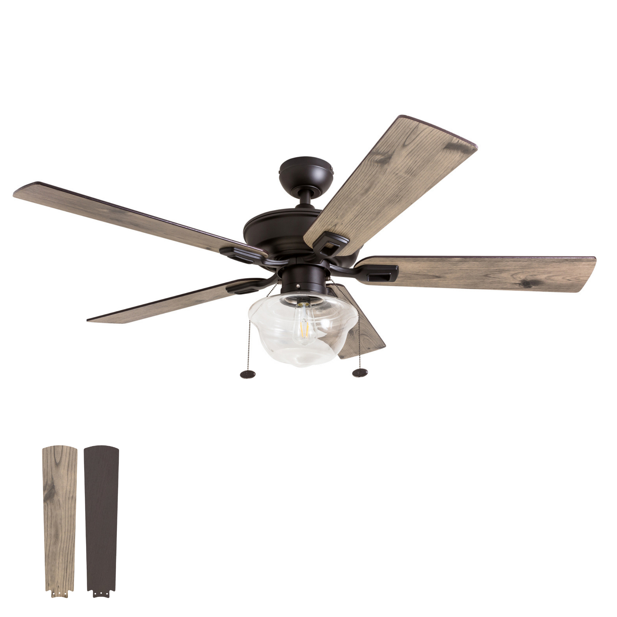 52 Inch Abner, Bronze, Pull Chain, Indoor/Outdoor Ceiling Fan