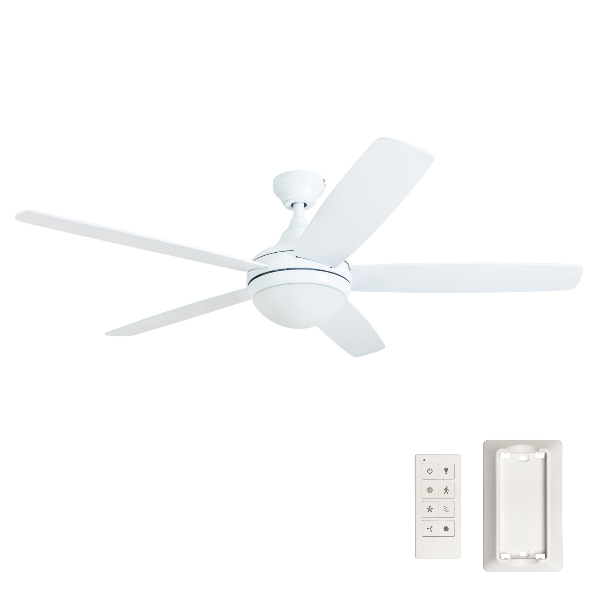 52 Inch Ashby, White, Remote Control, Ceiling Fan