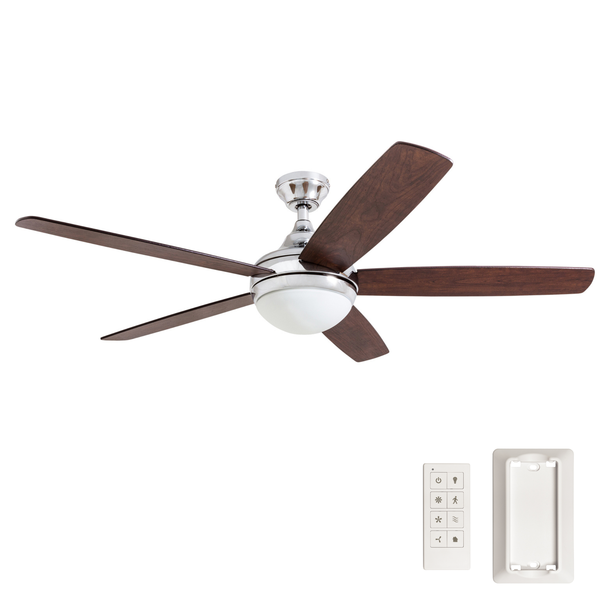 52 Inch Ashby, Chrome, Remote Control, Ceiling Fan