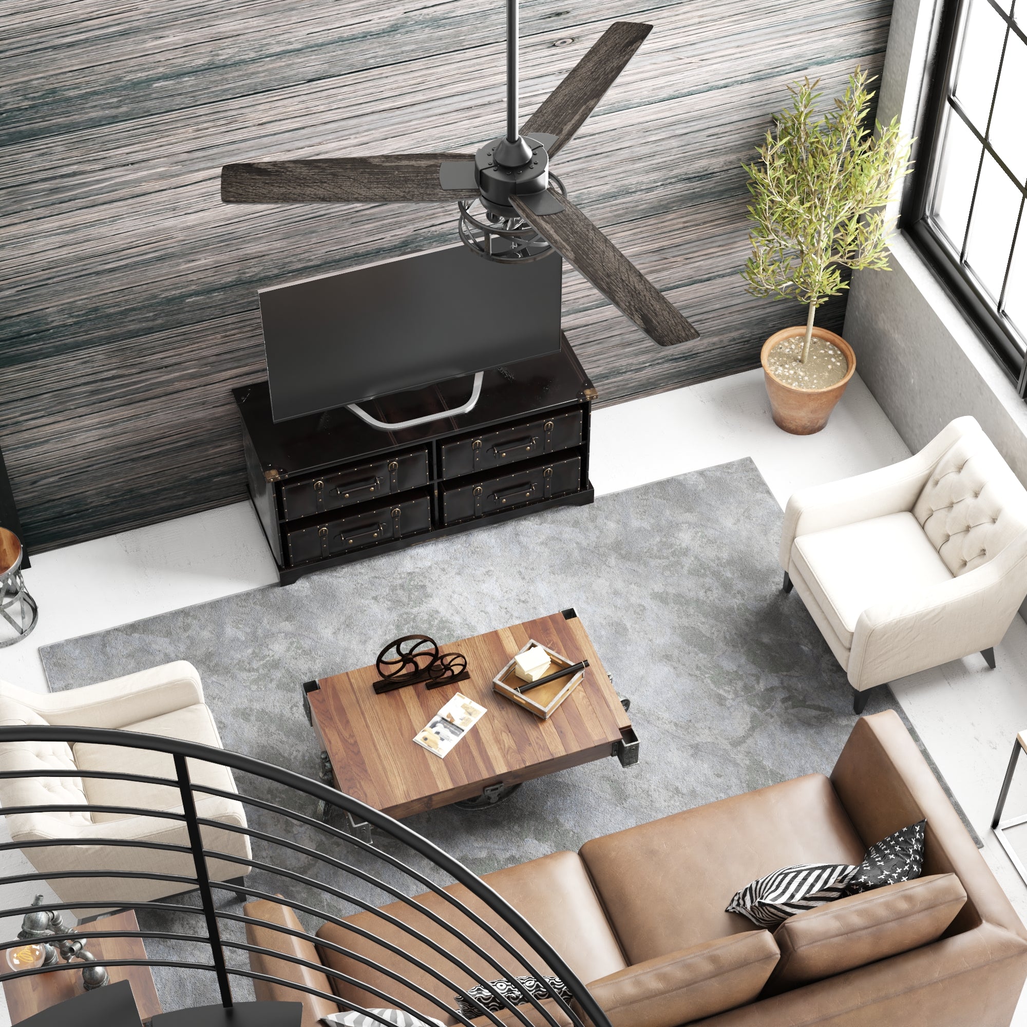 Keep cool with our affordable decorative indoor and outdoor ceiling fan collections.