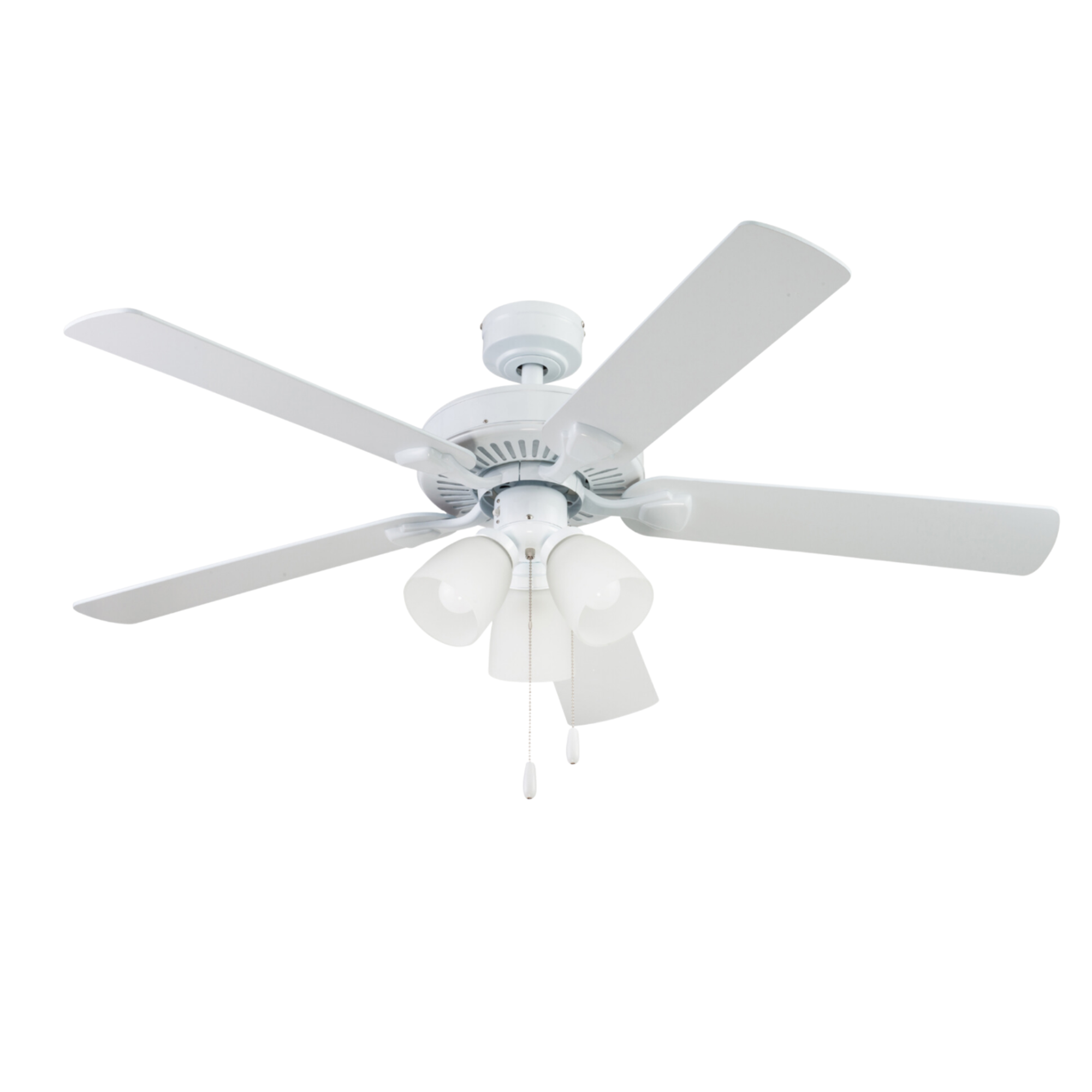 52 Inch Stannor, White, Pull Chain, Ceiling Fan