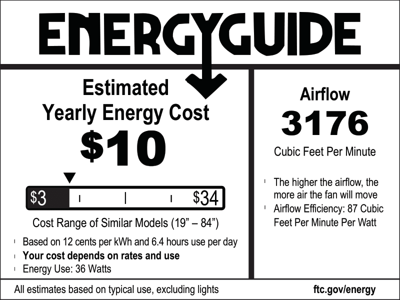 52 Inch Honeywell Myers Park Matte Black Ceiling Fan with Light and Remote