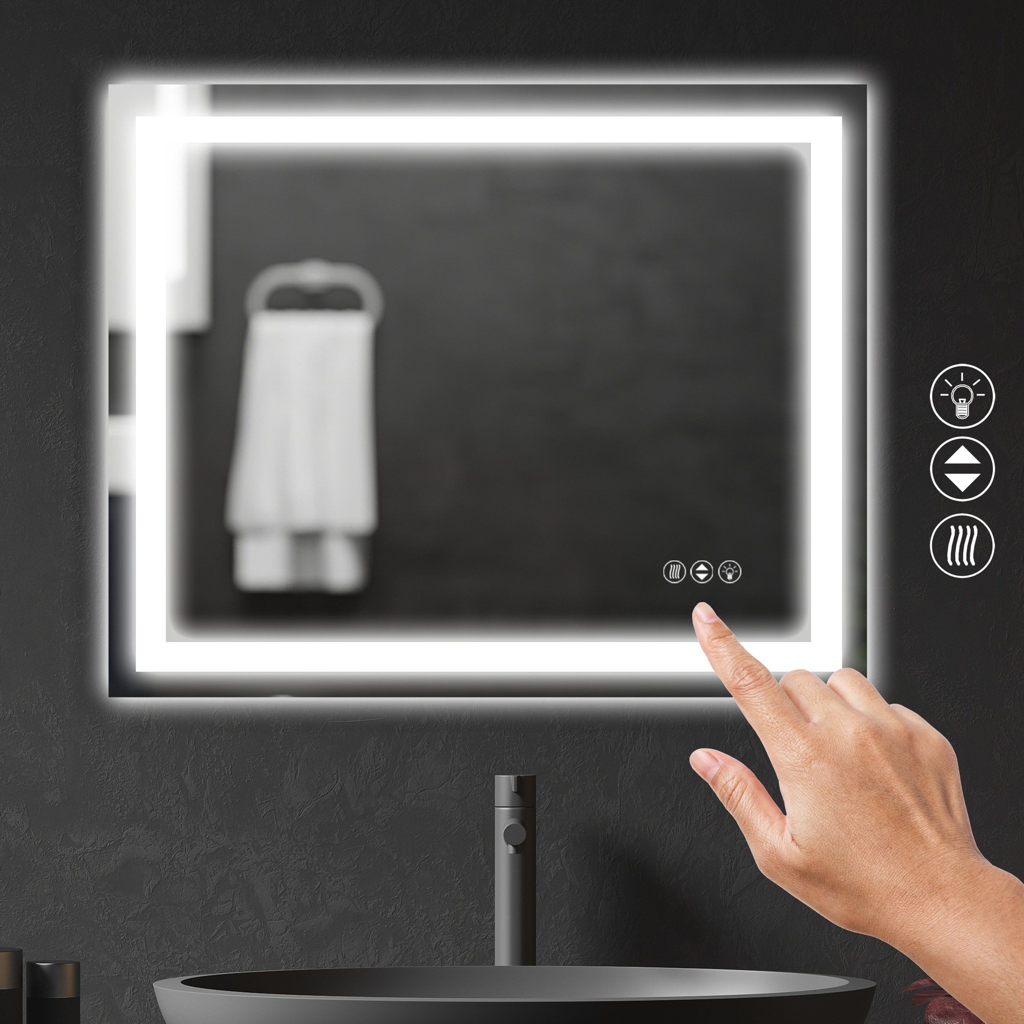 Luxury LED Bathroom/Wall Mirror with Front and Back Light, Anti Fog, Shatter Resistant and Adjustable Light Settings, 40 in x 32 in by Prominence Home