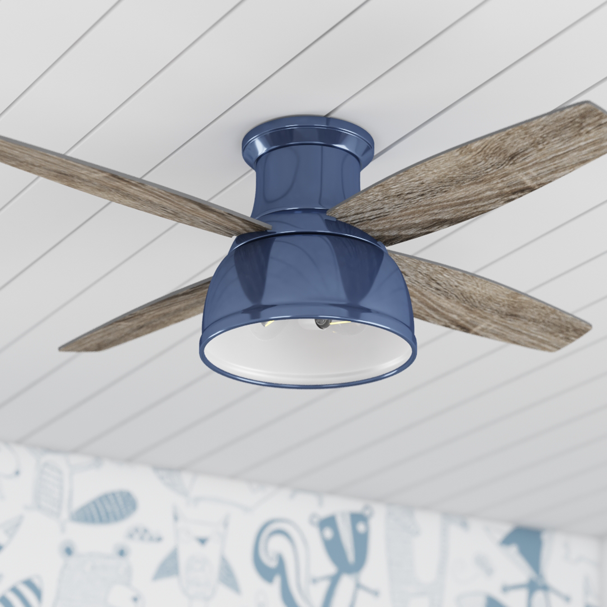 52 Inch Edora, Sapphire Blue, Remote Control, Ceiling Fan by Prominence Home