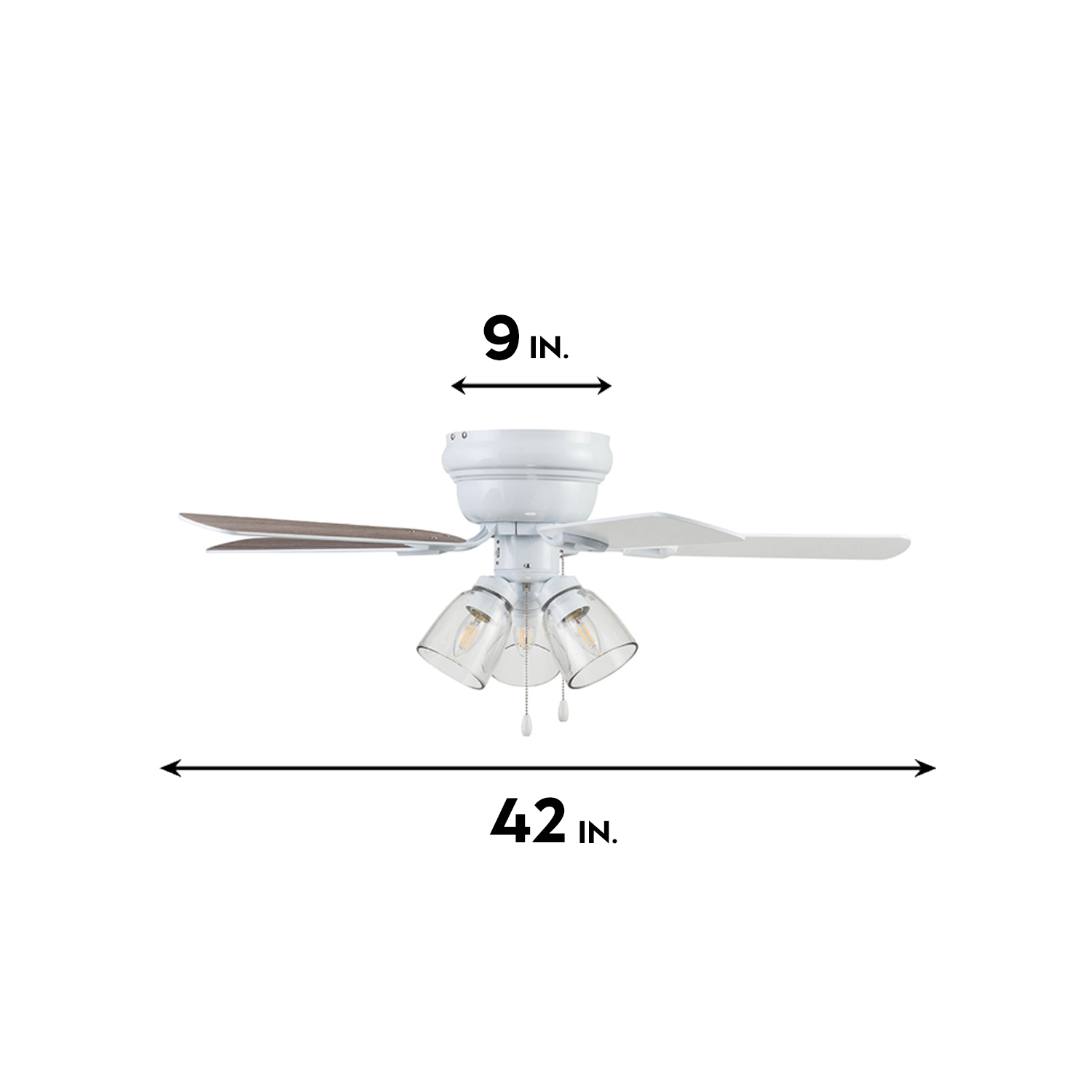 42 Inch Renton, White, Pull Chain, Ceiling Fan by Prominence Home