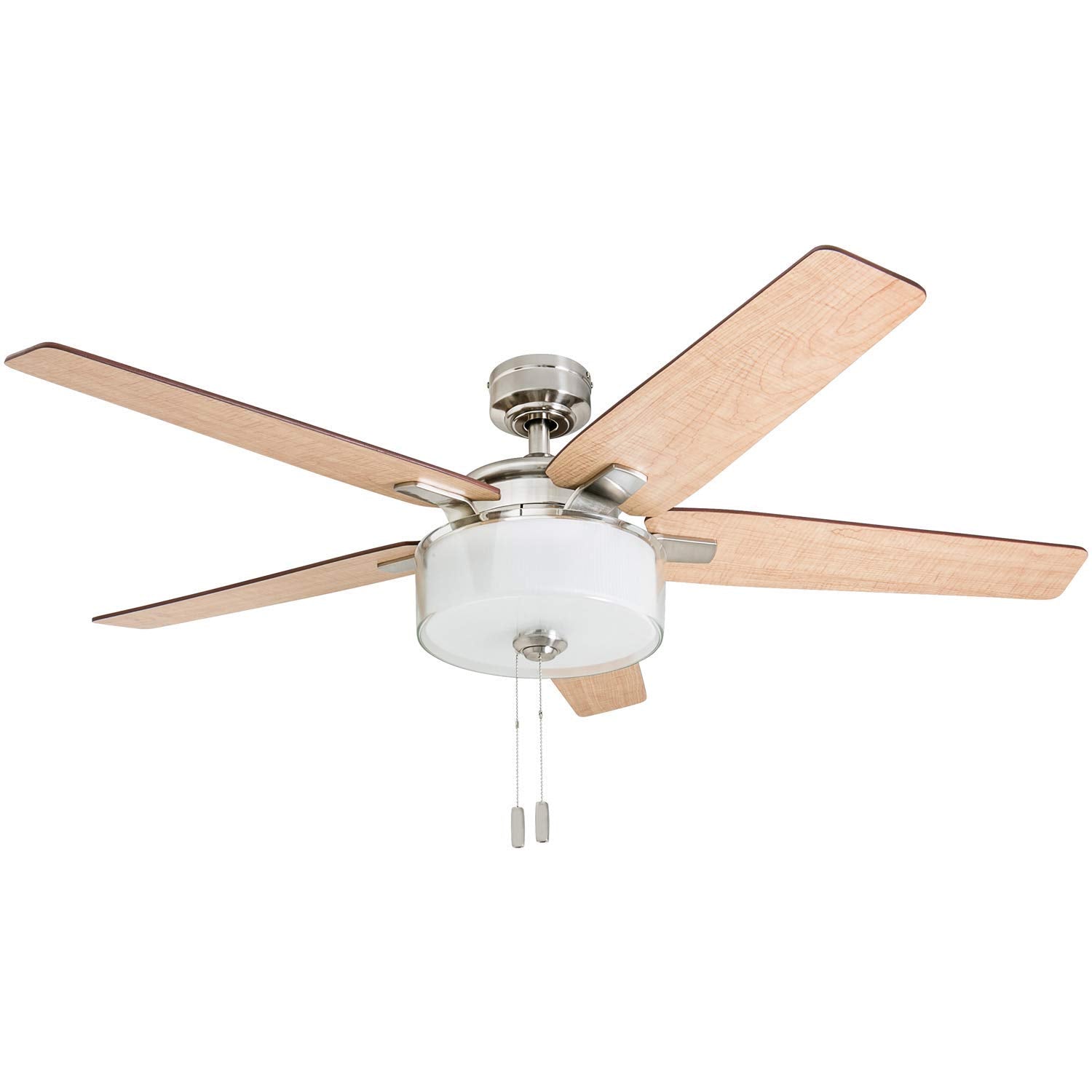 52 Inch Cicero, Brushed Nickel, Pull Chain, Ceiling Fan by Prominence Home