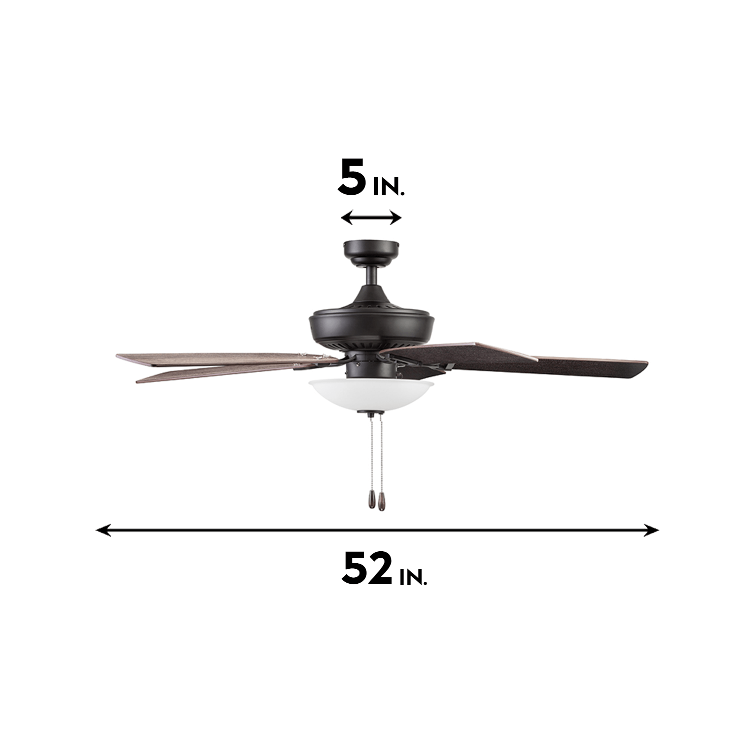 52 Inch Montlake, Espresso Bronze, Pull Chain, Ceiling Fan by Prominence Home