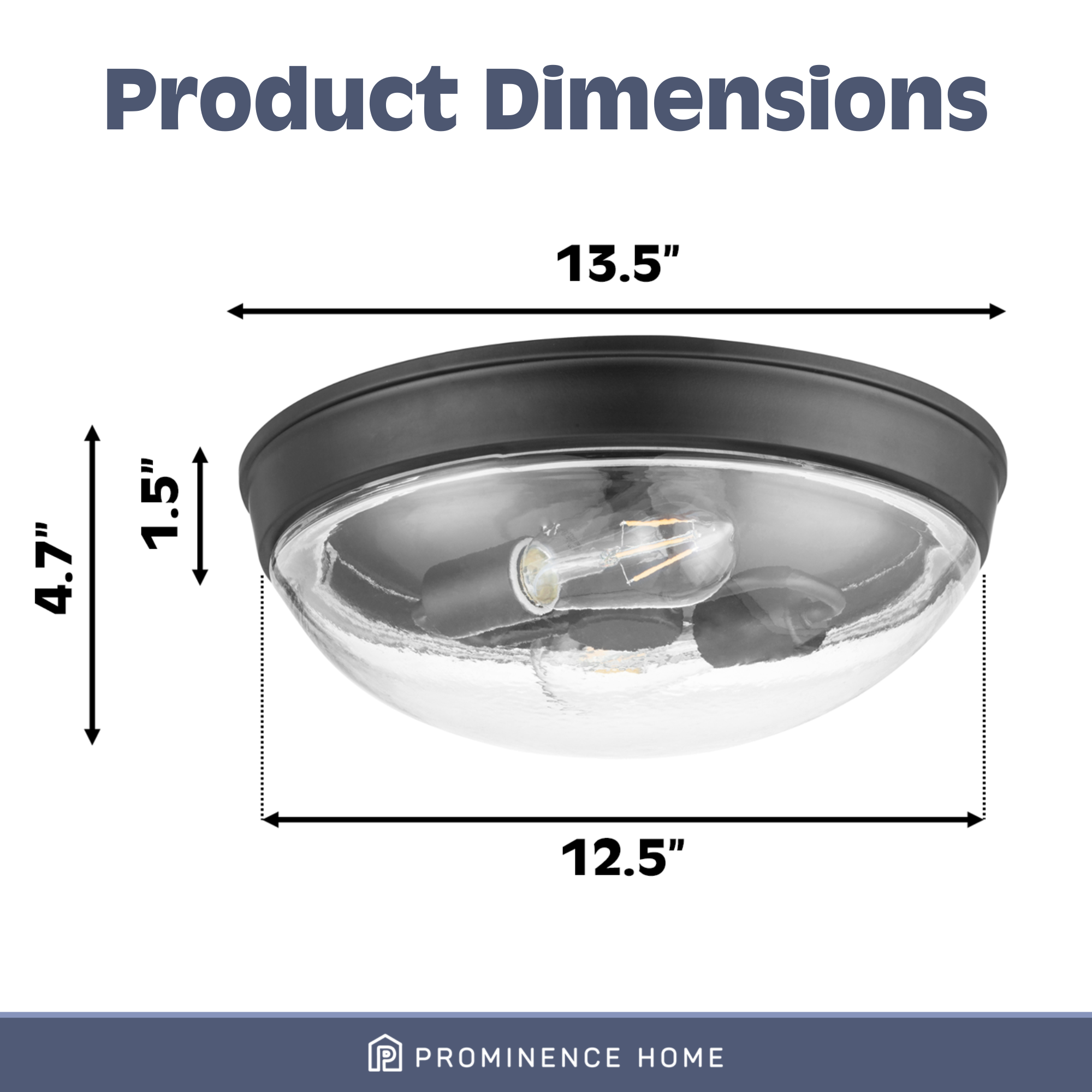 Madalyn, Dome Flushmount Light Fixture, Clear Glass, Espresso by Prominence Home