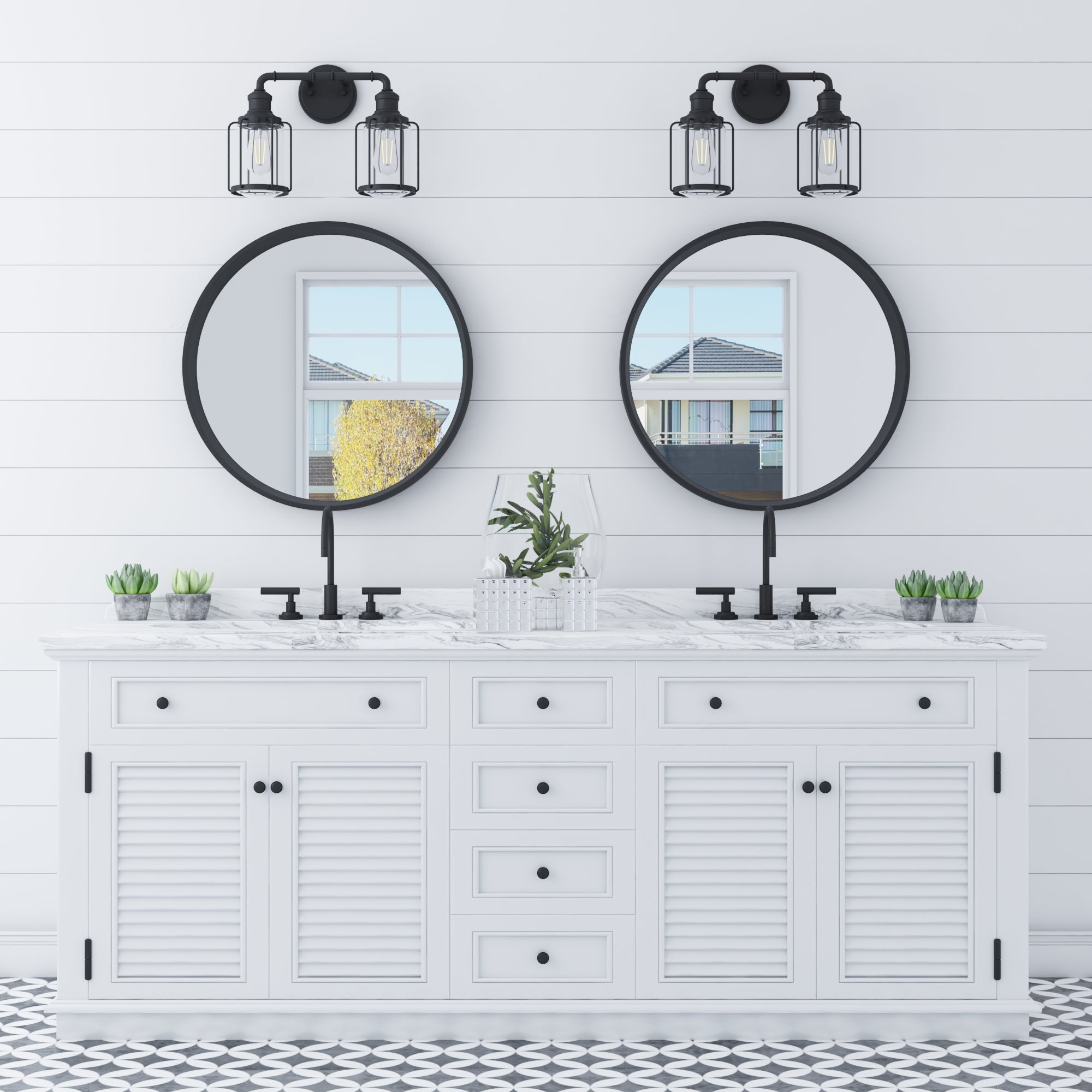 Lincoln Woods, Vanity Light, Two Light, Matte Black by Prominence Home