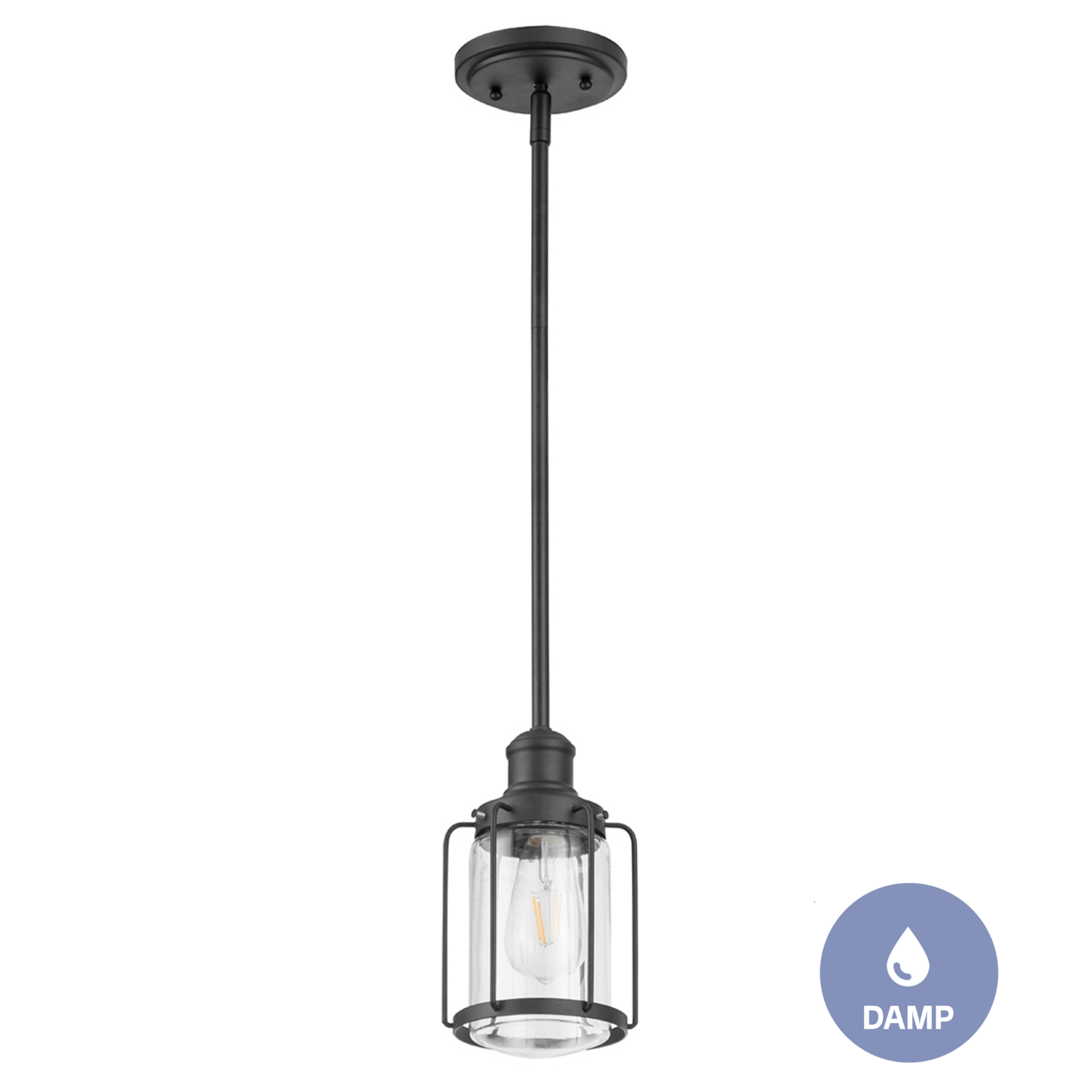 Lincoln Woods, Pendant Light, One Light, Matte Black by Prominence Home