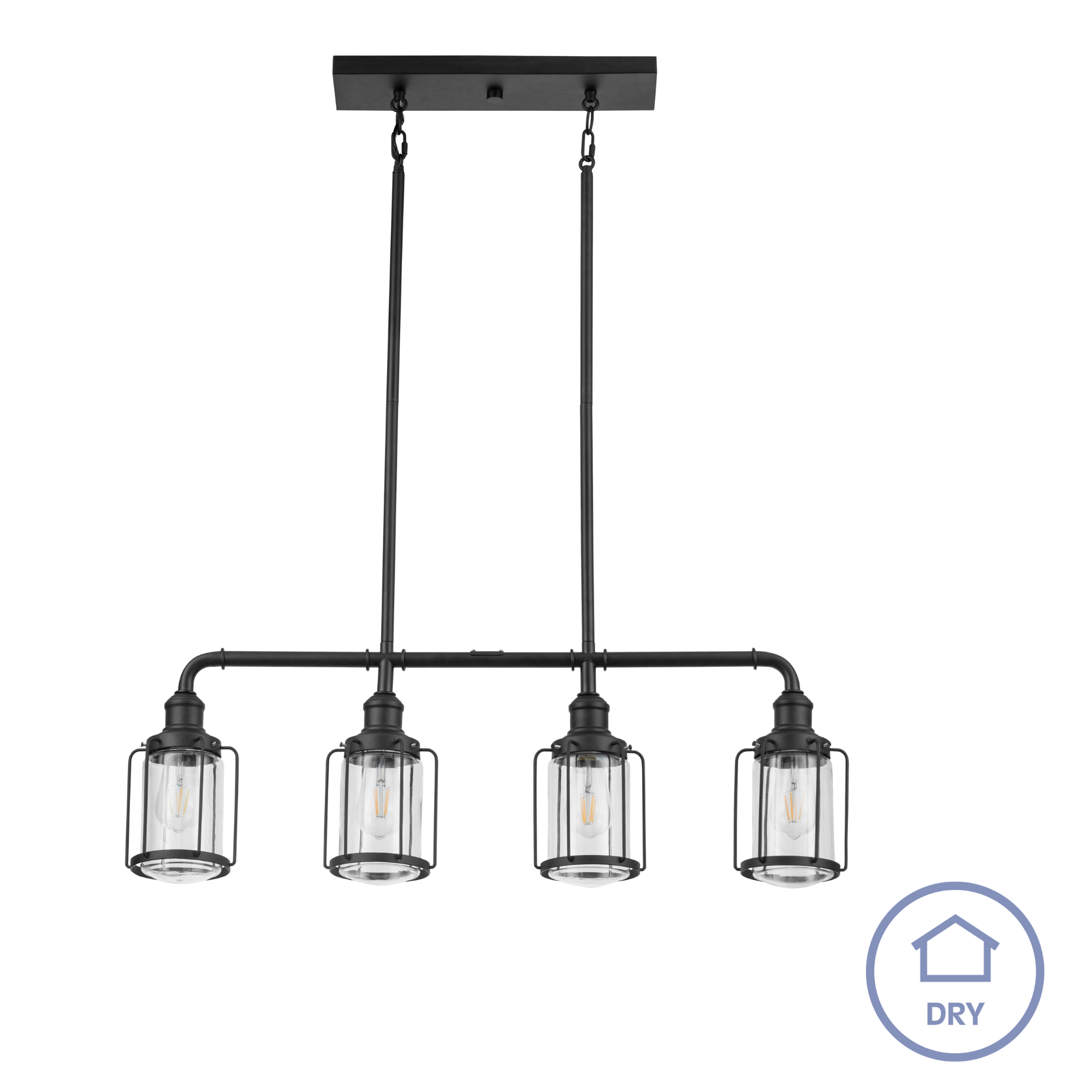 Lincoln Woods, Linear Pendant Light, Four Light, Matte Black by Prominence Home