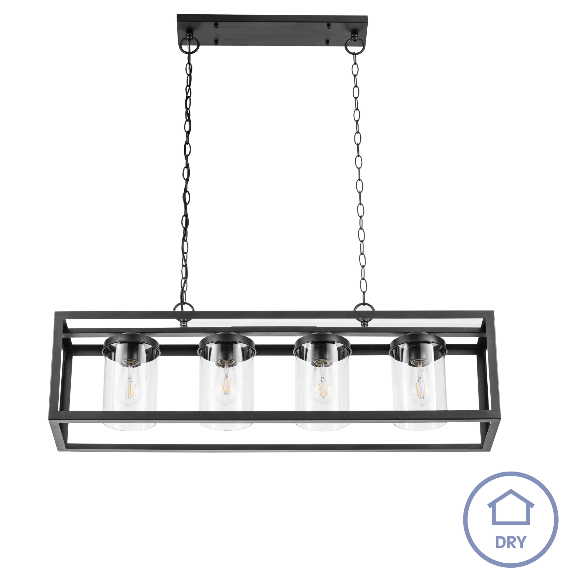 Sitka, Linear Chandelier, Four Light, Matte Black by Prominence Home