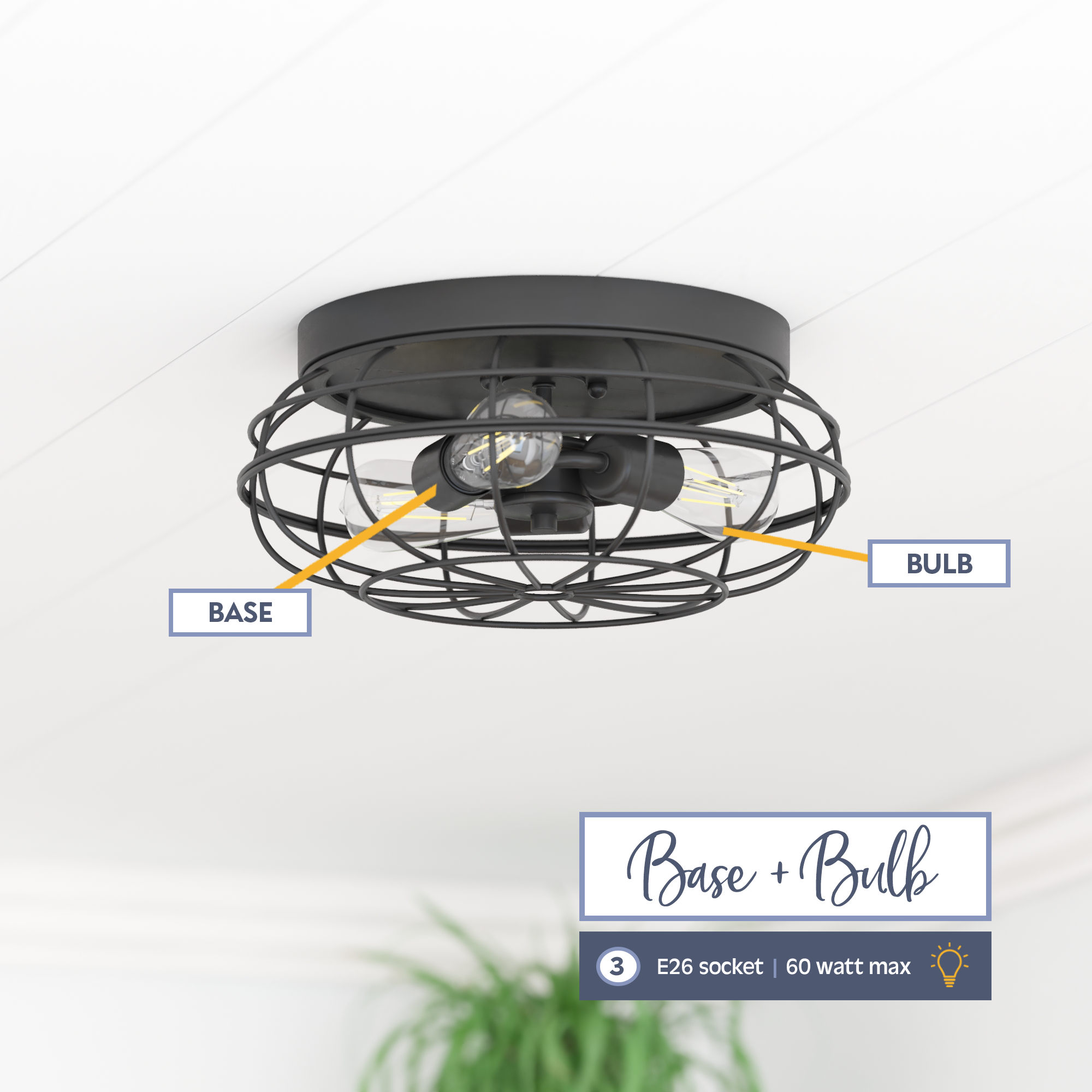 Black industrial flush mount light deals