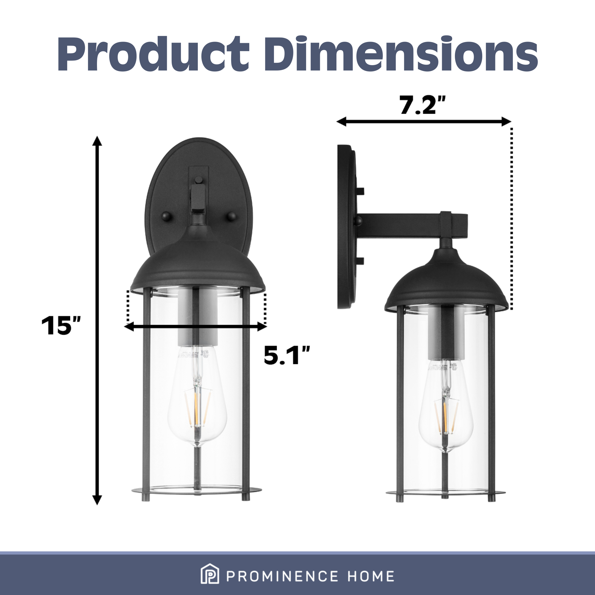 Hearthstone, Wet-Rated Coach Light, Matte Black by Prominence Home