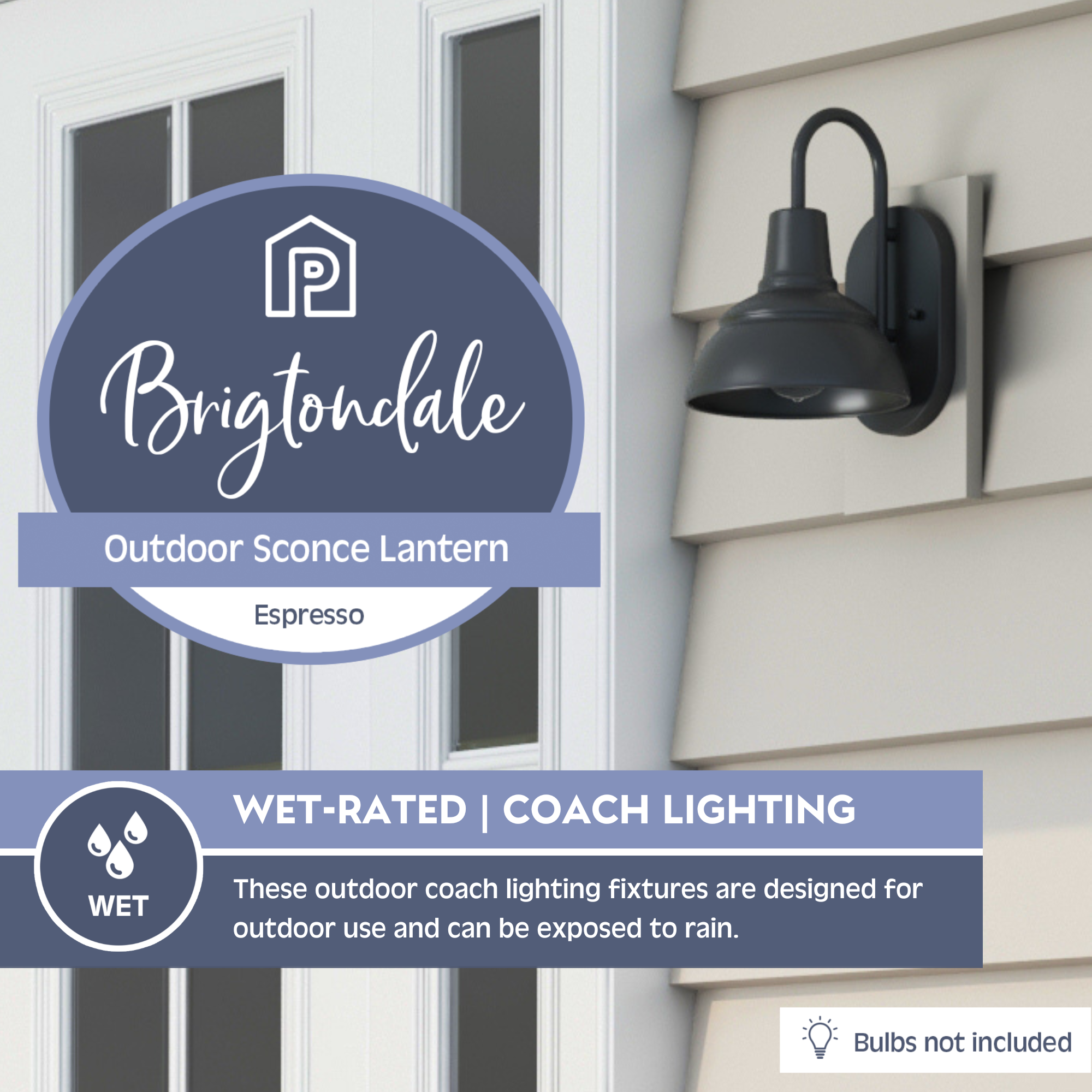 Brightondale, Wet-Rated Coach Light, Espresso by Prominence Home