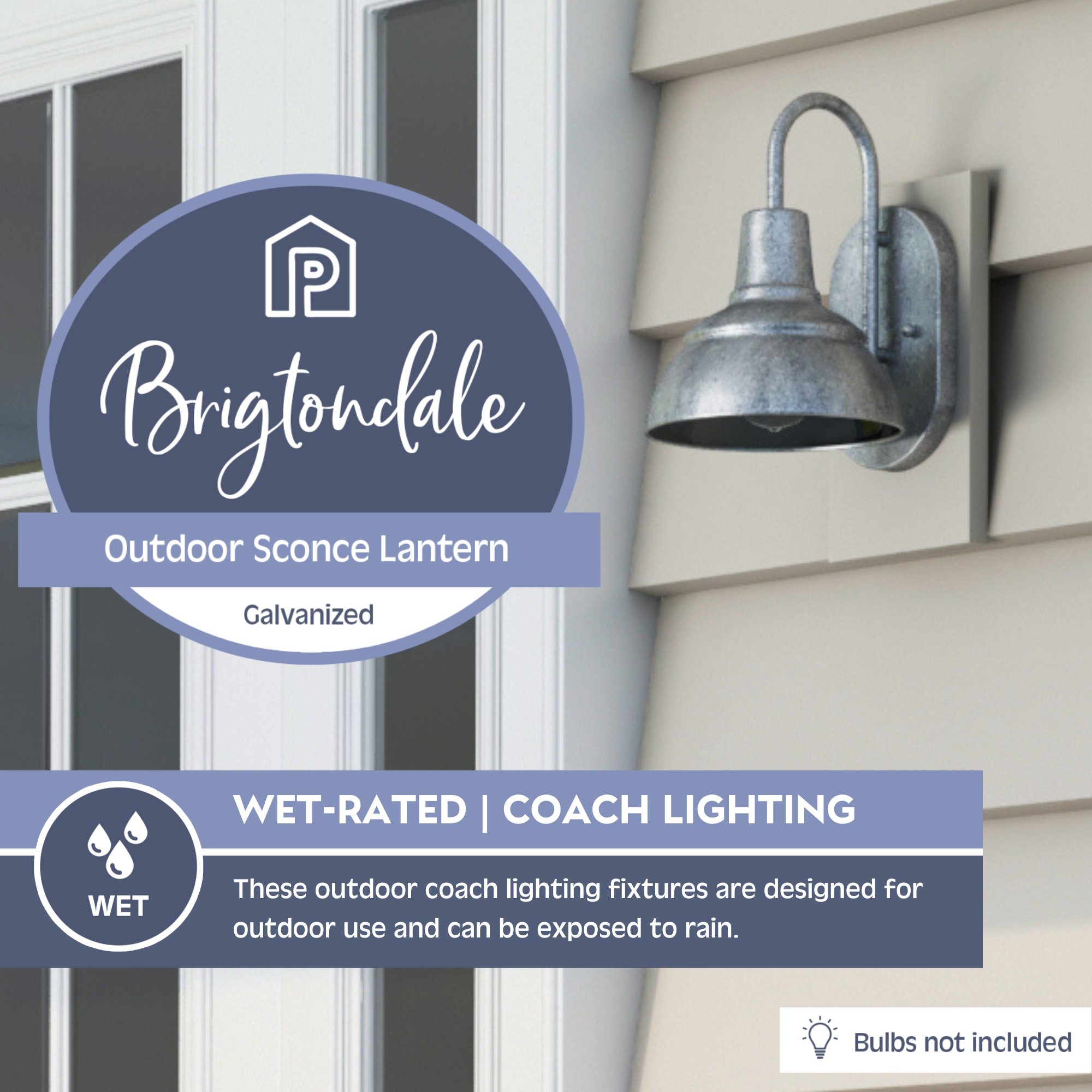 Brightondale, Wet-Rated Coach Light, Galvanized by Prominence Home
