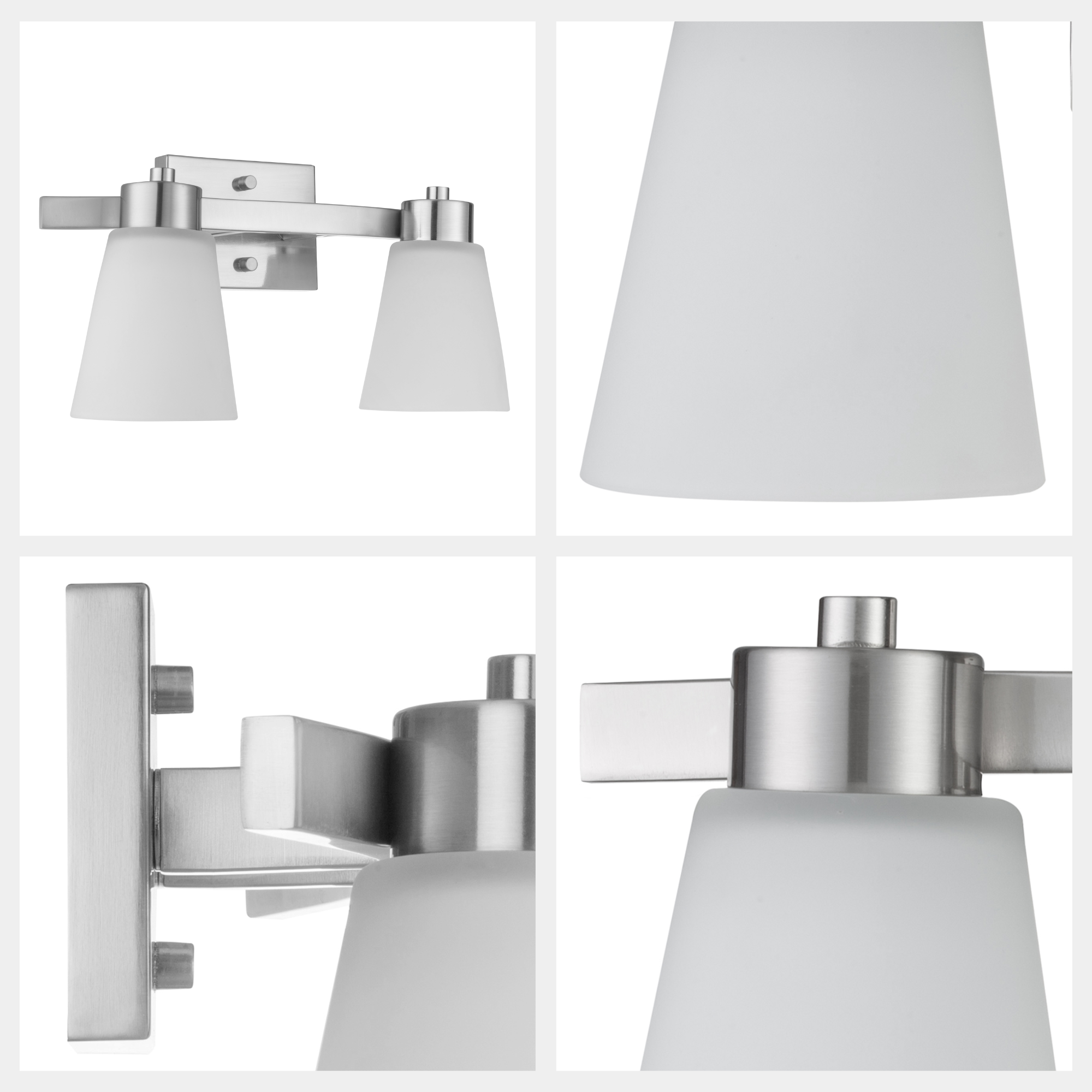 Fairendale, Vanity Light, Two Light, Frosted Glass, Brushed Nickel by Prominence Home
