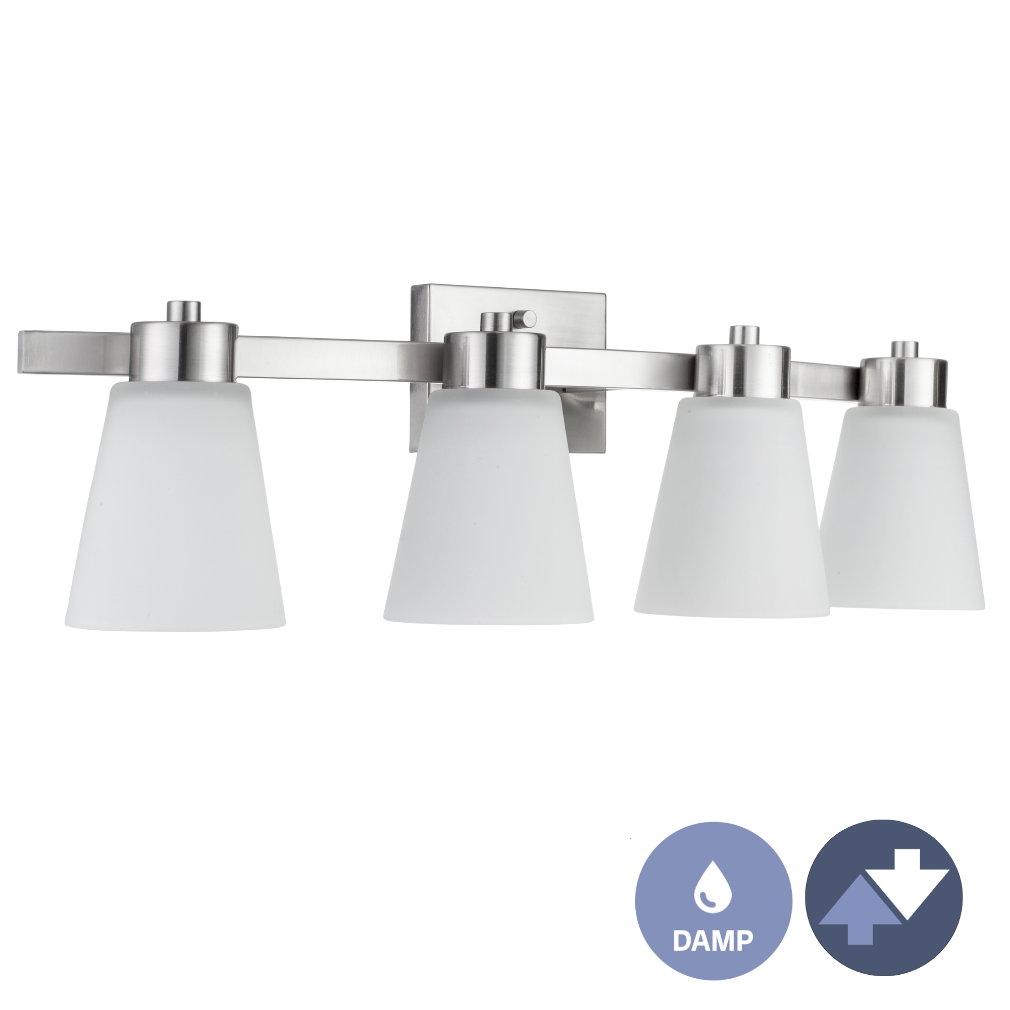 Fairendale, Vanity Light, Four Light, Frosted Glass, Brushed Nickel by Prominence Home