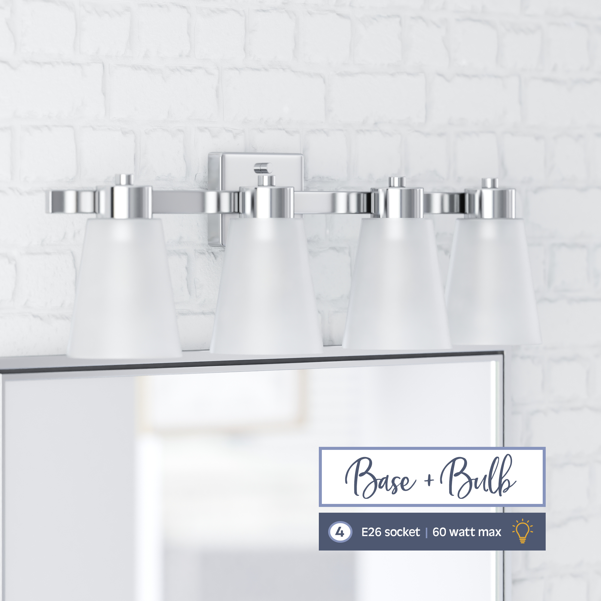 Fairendale Vanity Light Four Light Frosted Glass Brushed Nickel