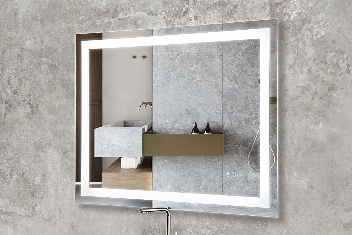 Luxury LED Bathroom/Wall Mirror with Front and Back Light, Anti Fog, Shatter Resistant and Adjustable Light Settings, 40 in x 32 in by Prominence Home