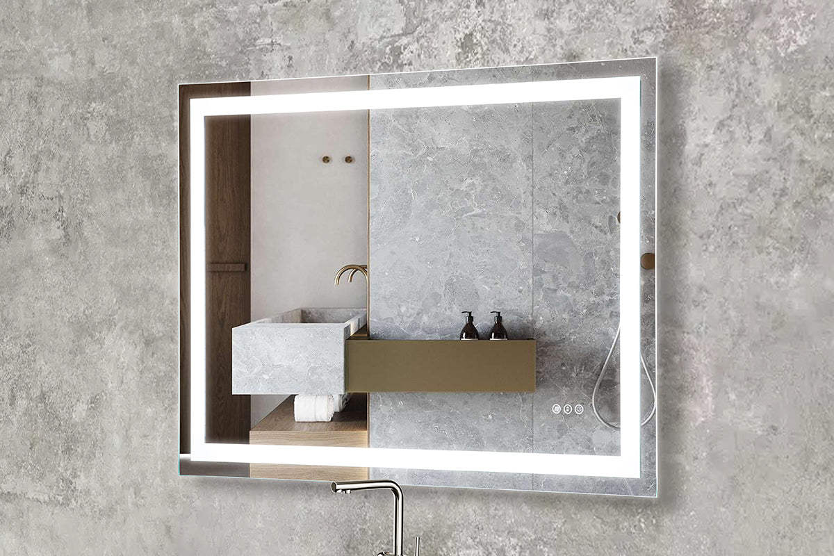 Luxury LED Bathroom/Wall Mirror with Front and Back Light, Anti Fog, Shatter Resistant and Adjustable Light Settings, 48 in x 36 in by Prominence Home