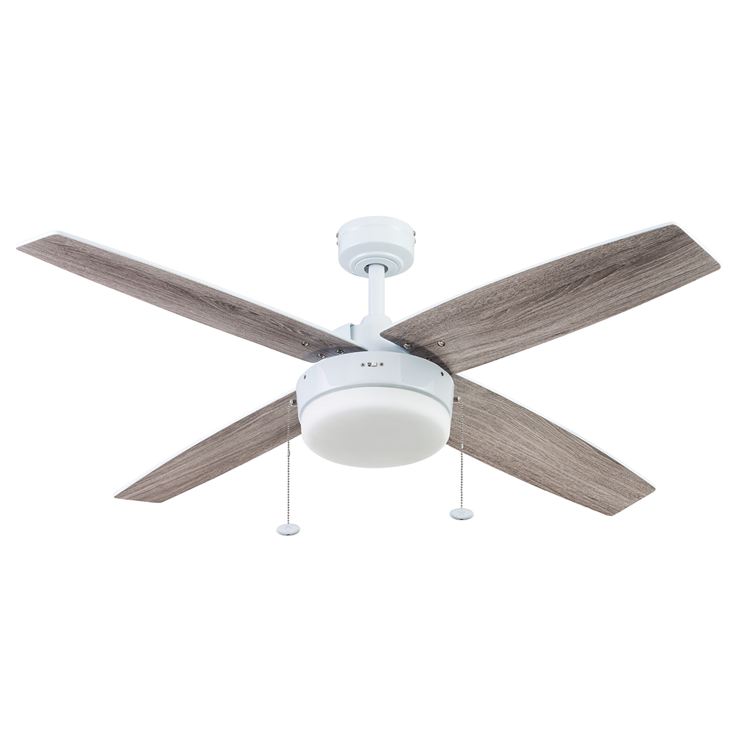52 Inch Memphis, Bright White, Pull Chain, Ceiling Fan by Prominence Home