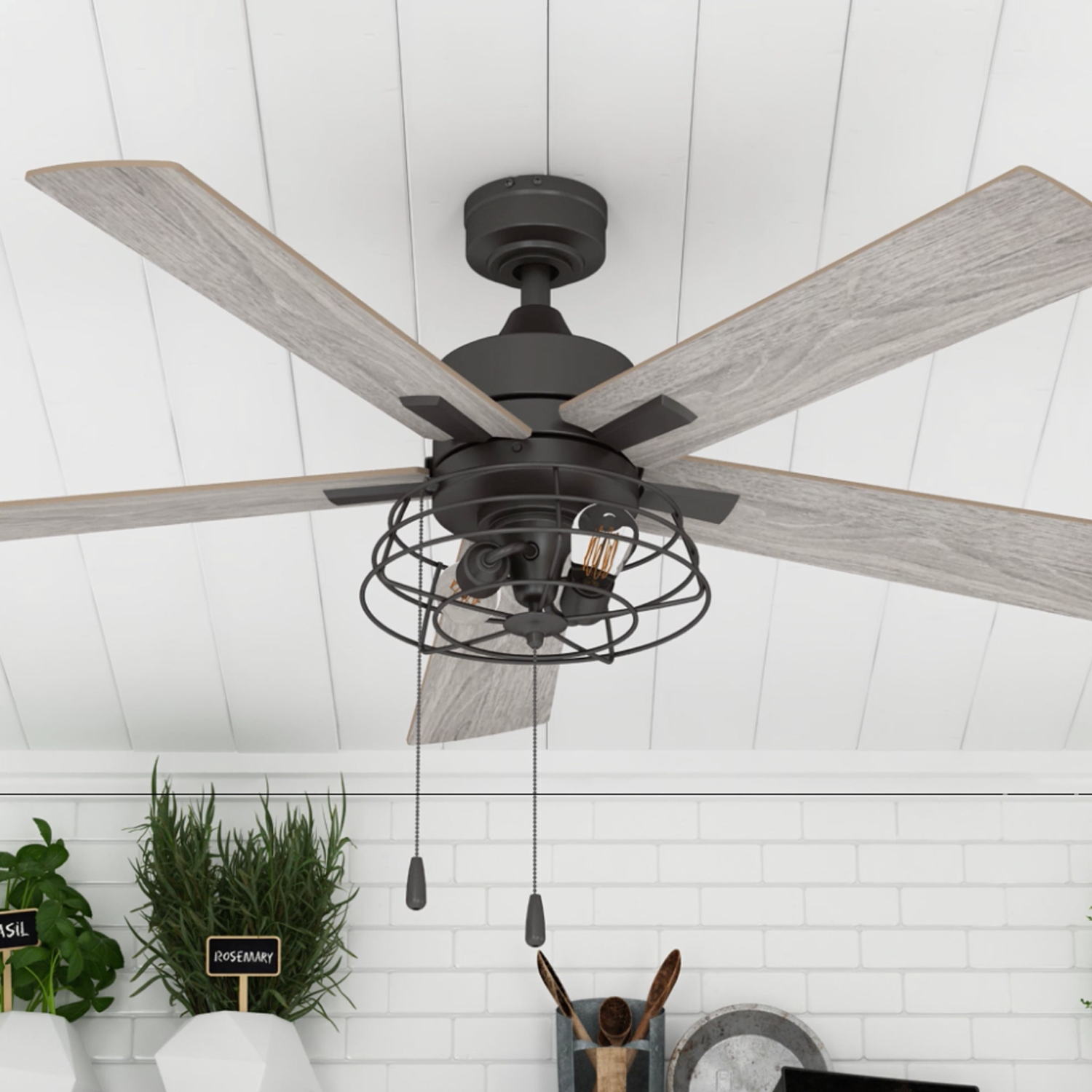 52 Inch Marshall, Matte Black, Pull Chain, Ceiling Fan by Prominence Home
