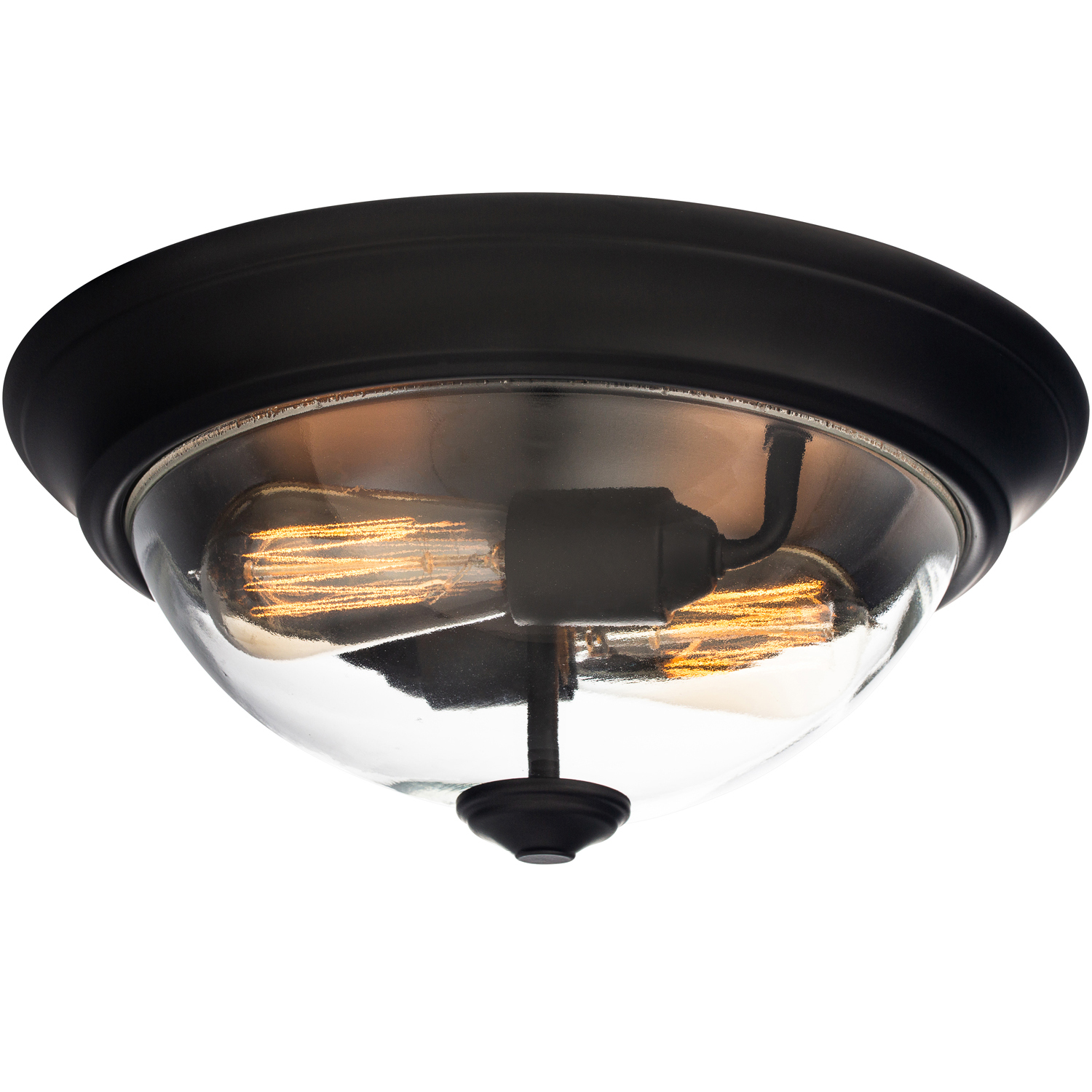 13 Inch Designer Series Flush Mount, Bowl Light, Clear Glass, Bronze by Prominence Home