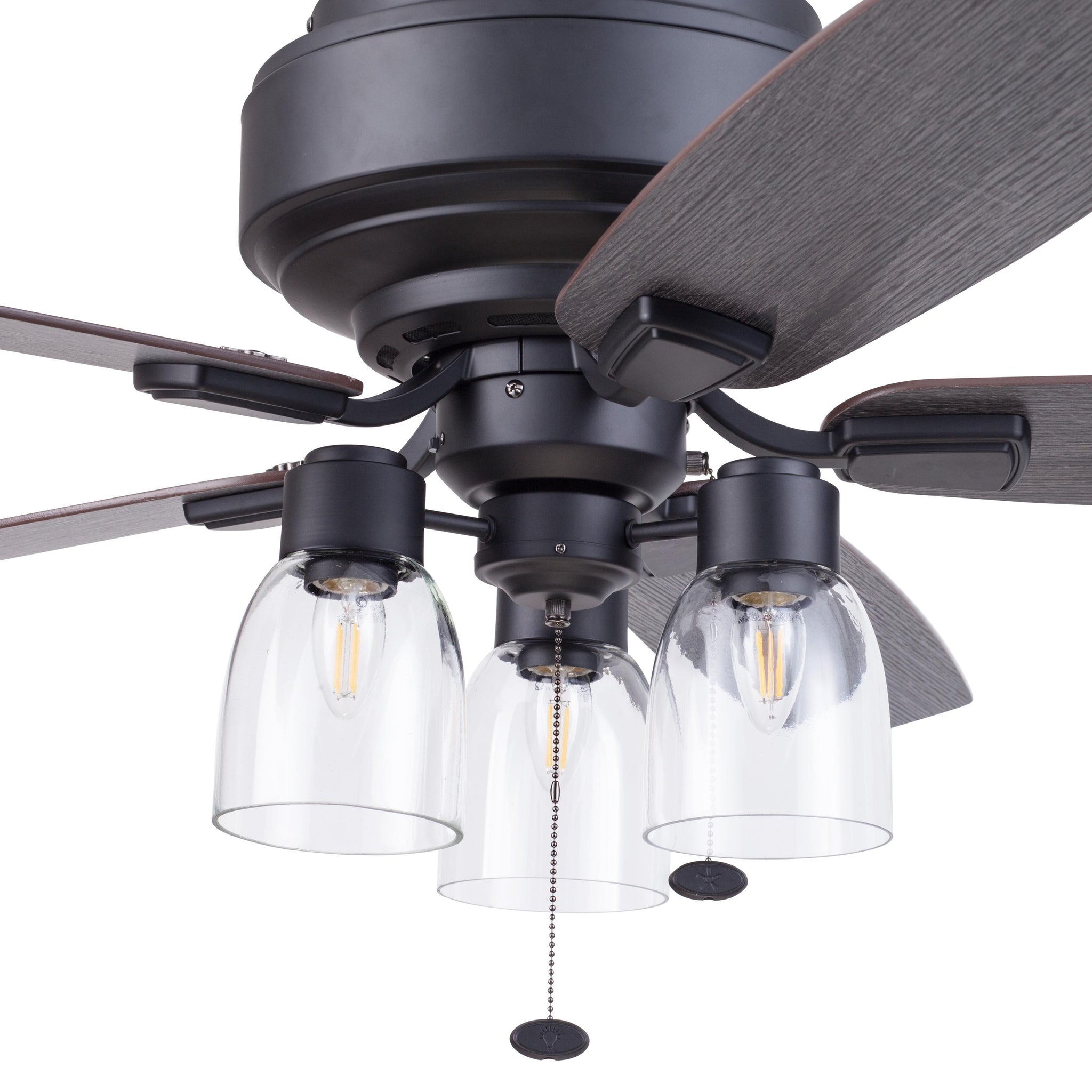 52 Inch Magonia, Matte Black, Pull Chain, Ceiling Fan by Prominence Home