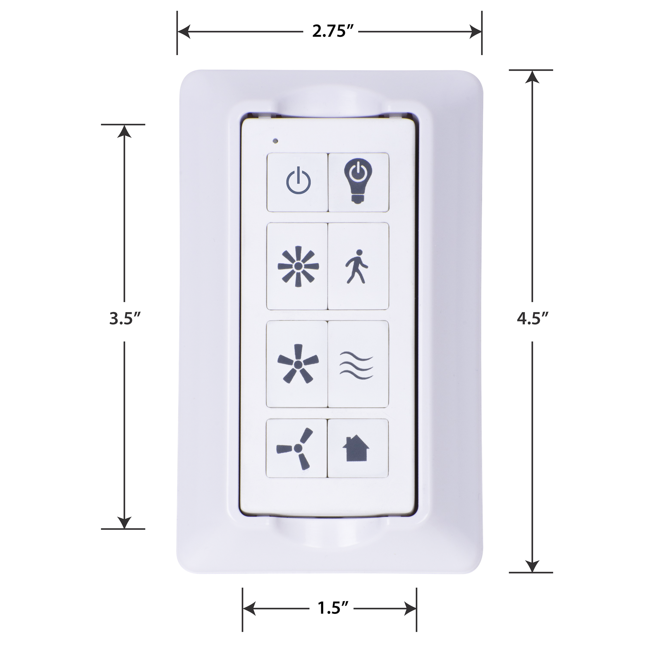 Universal Ceiling Fan Remote Control Kit with Wall Mount, White by Prominence Home