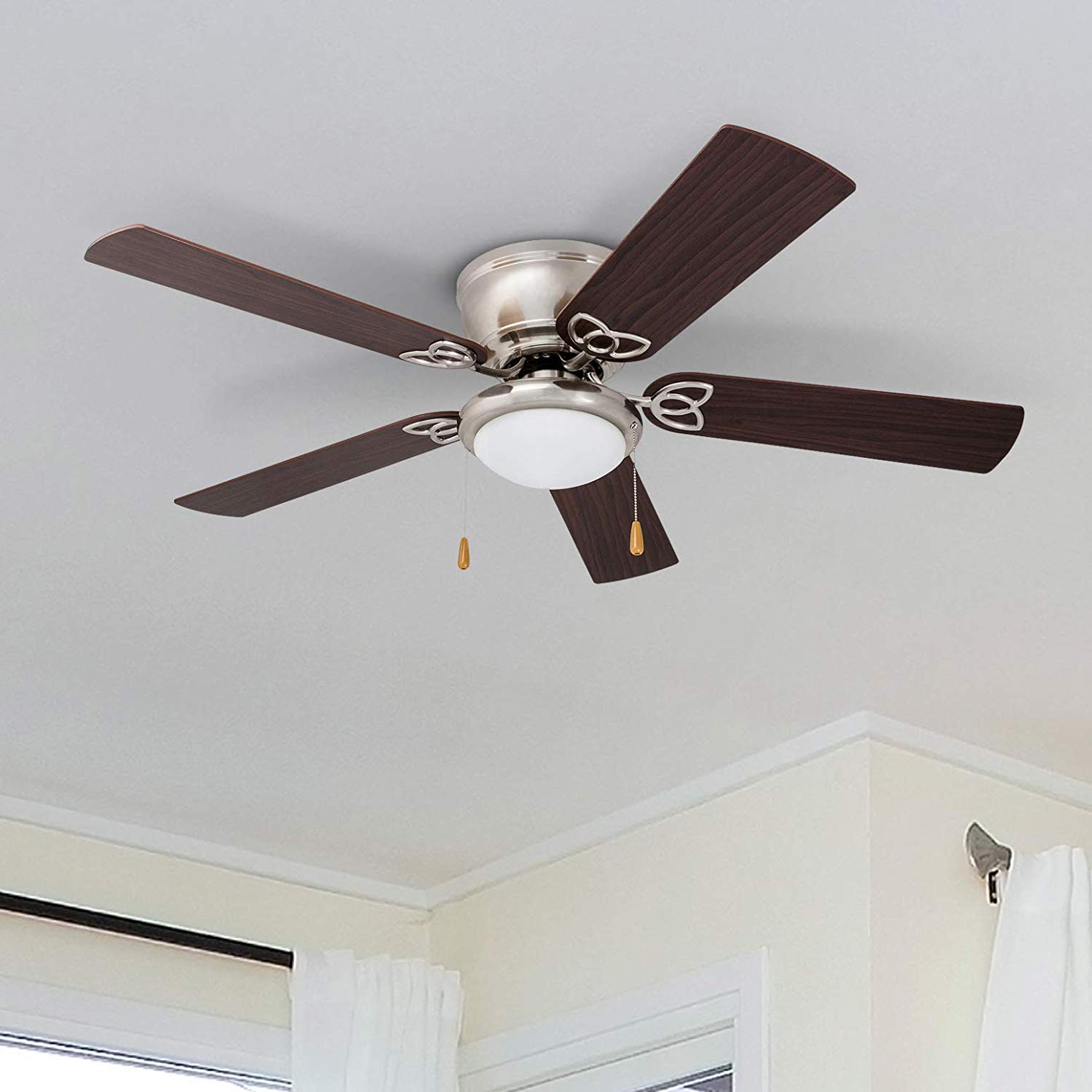 52 Inch Benton, Brushed Nickel, Pull Chain, Ceiling Fan by Prominence Home