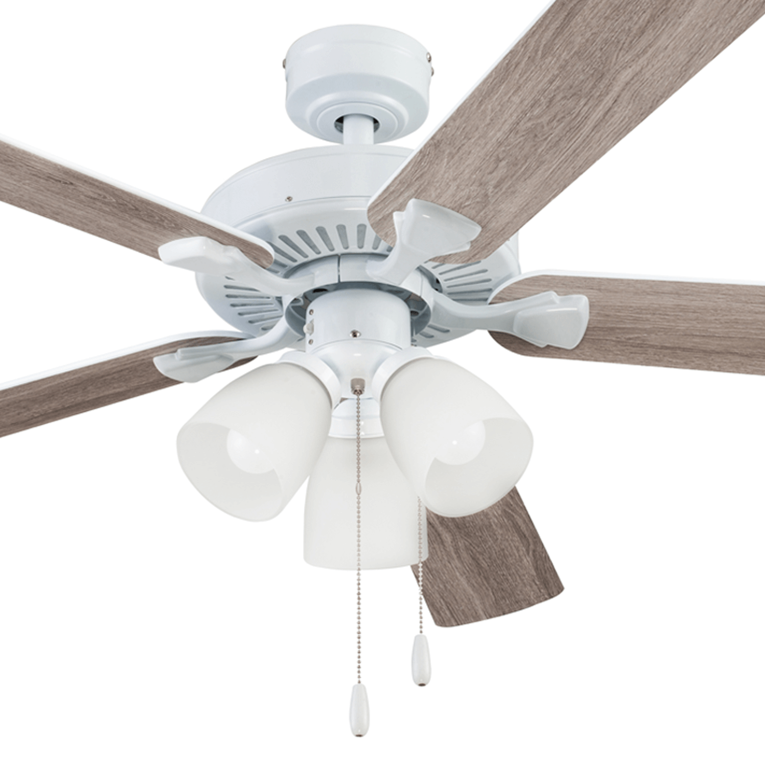52 Inch Stannor, White, Pull Chain, Ceiling Fan by Prominence Home