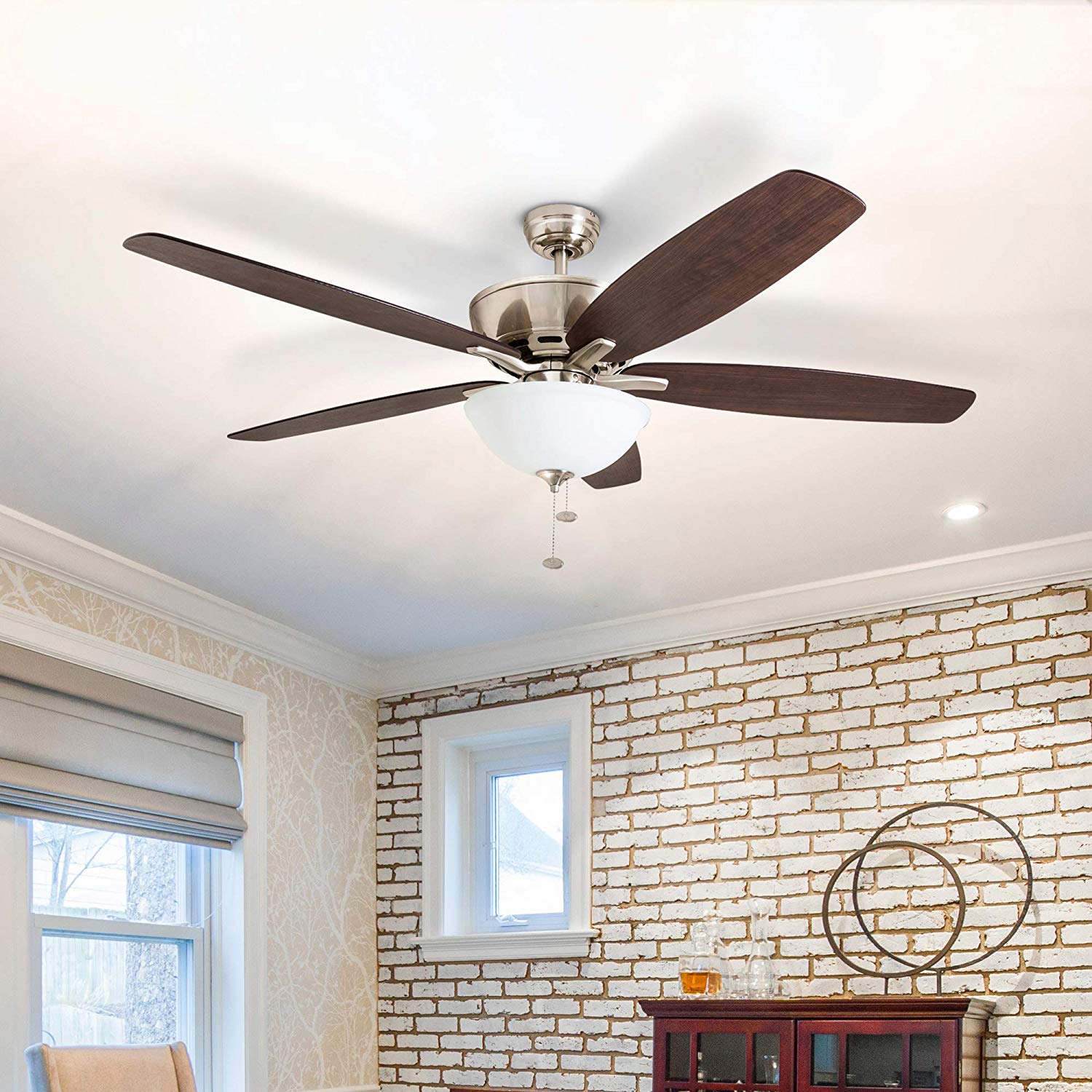 60 Inch Denon, Brushed Nickel, Pull Chain, Ceiling Fan by Prominence Home