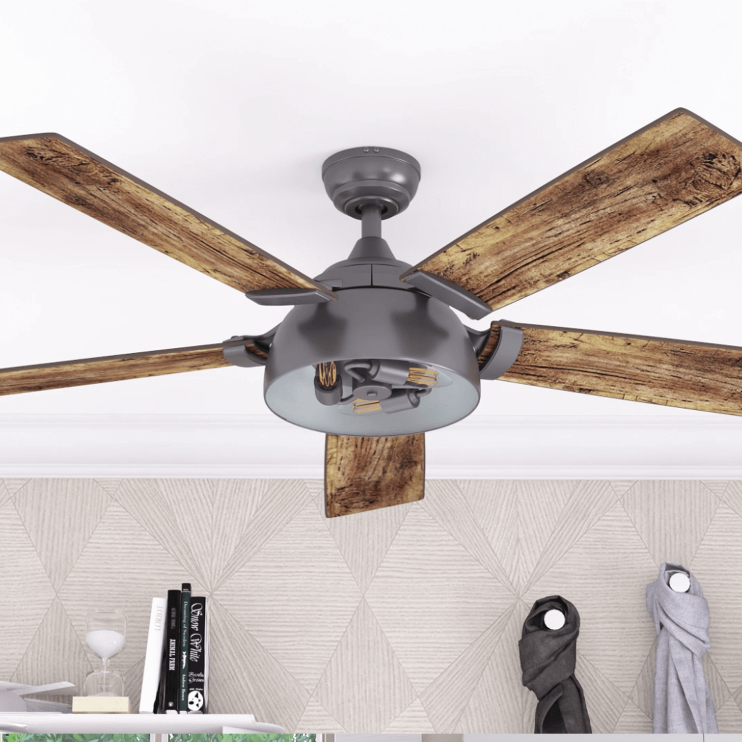 52 Inch Octavia, Iron, Remote Control, Ceiling Fan by Prominence Home