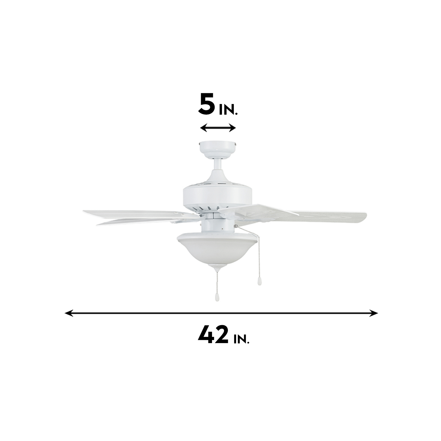 42 Inch Viretta, White, Pull Chain, Indoor/Outdoor Ceiling Fan by Prominence Home