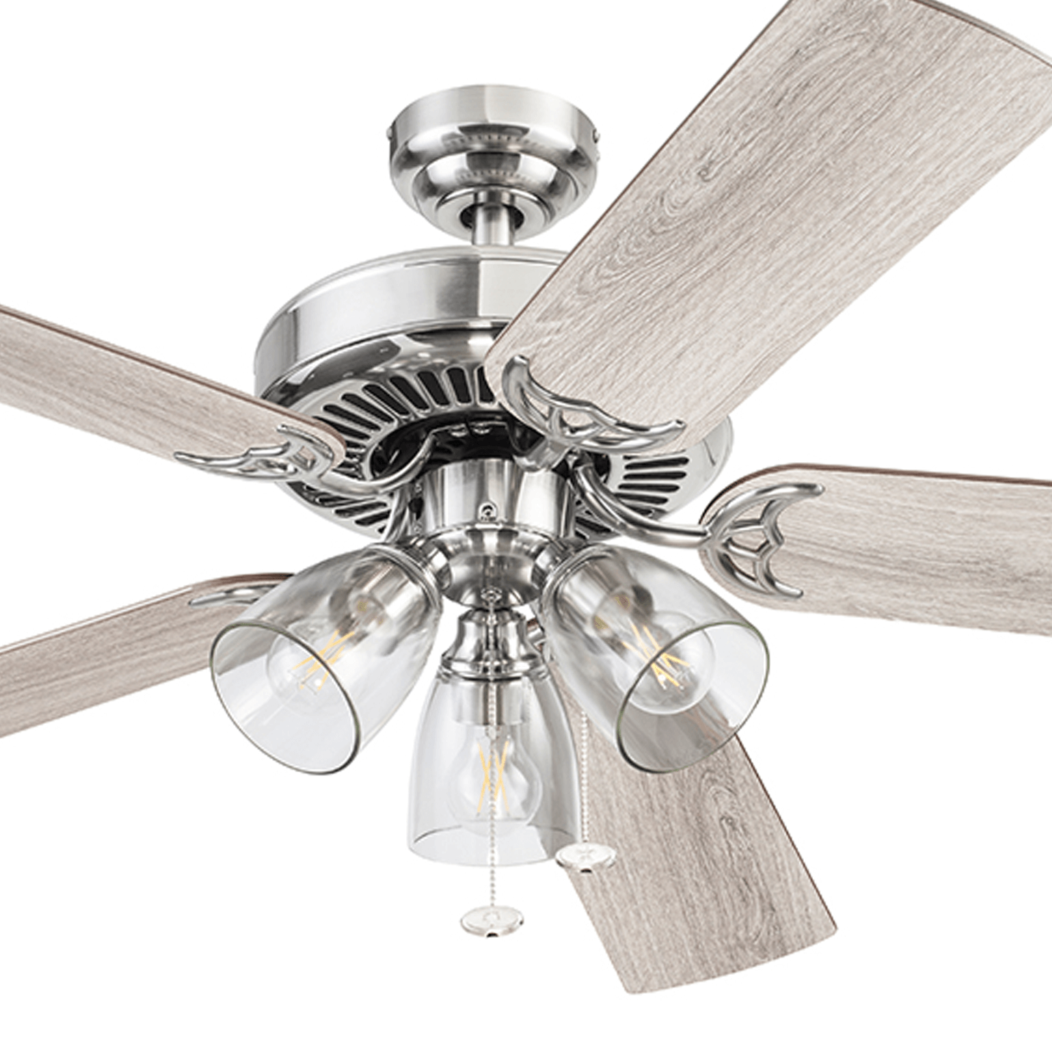 52 Inch Saybrook, Satin Nickel, Pull Chain, Ceiling Fan by Prominence Home