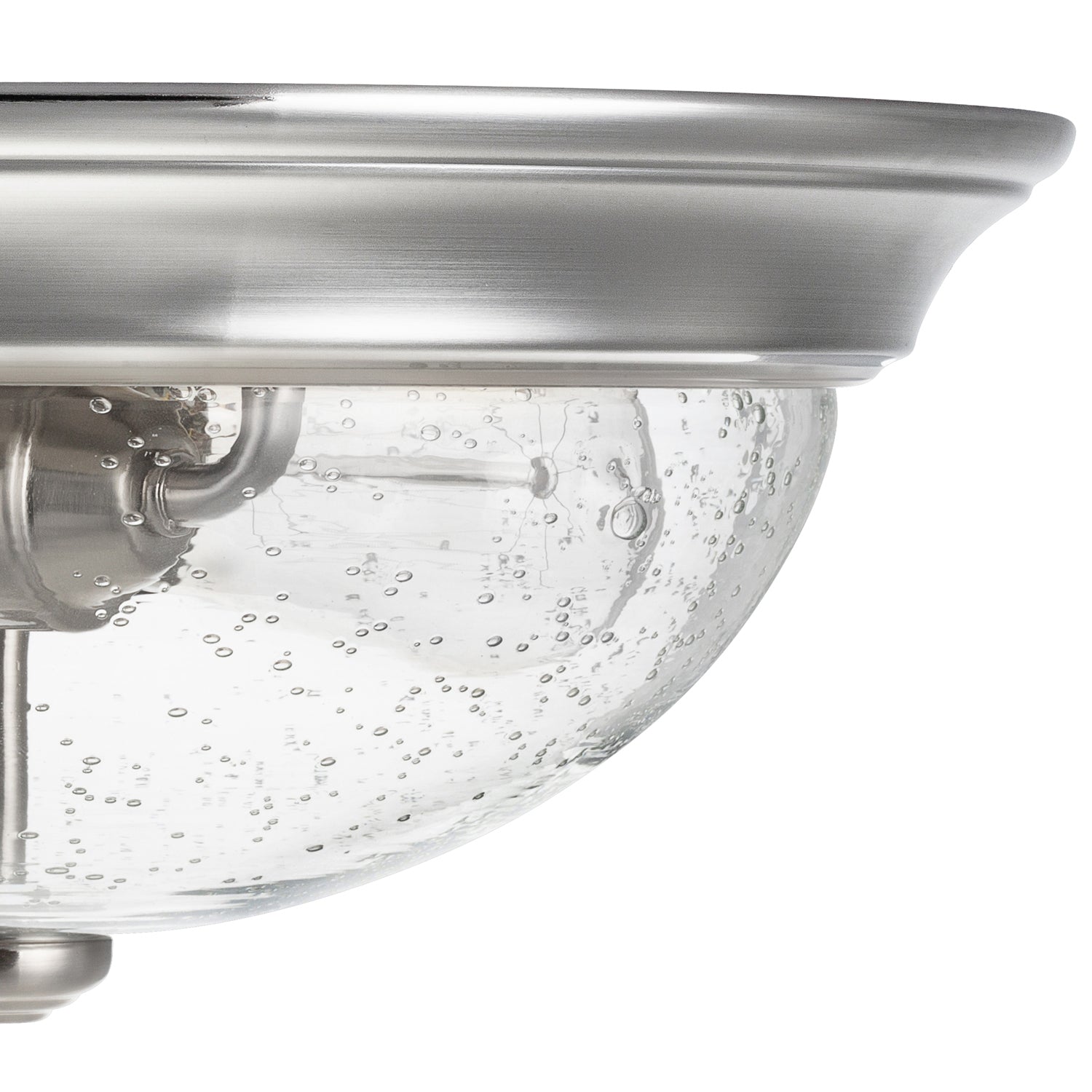 13 Inch Designer Series Flush Mount, Bowl Light, Clear Seeded Glass, Brushed Nickel by Prominence Home