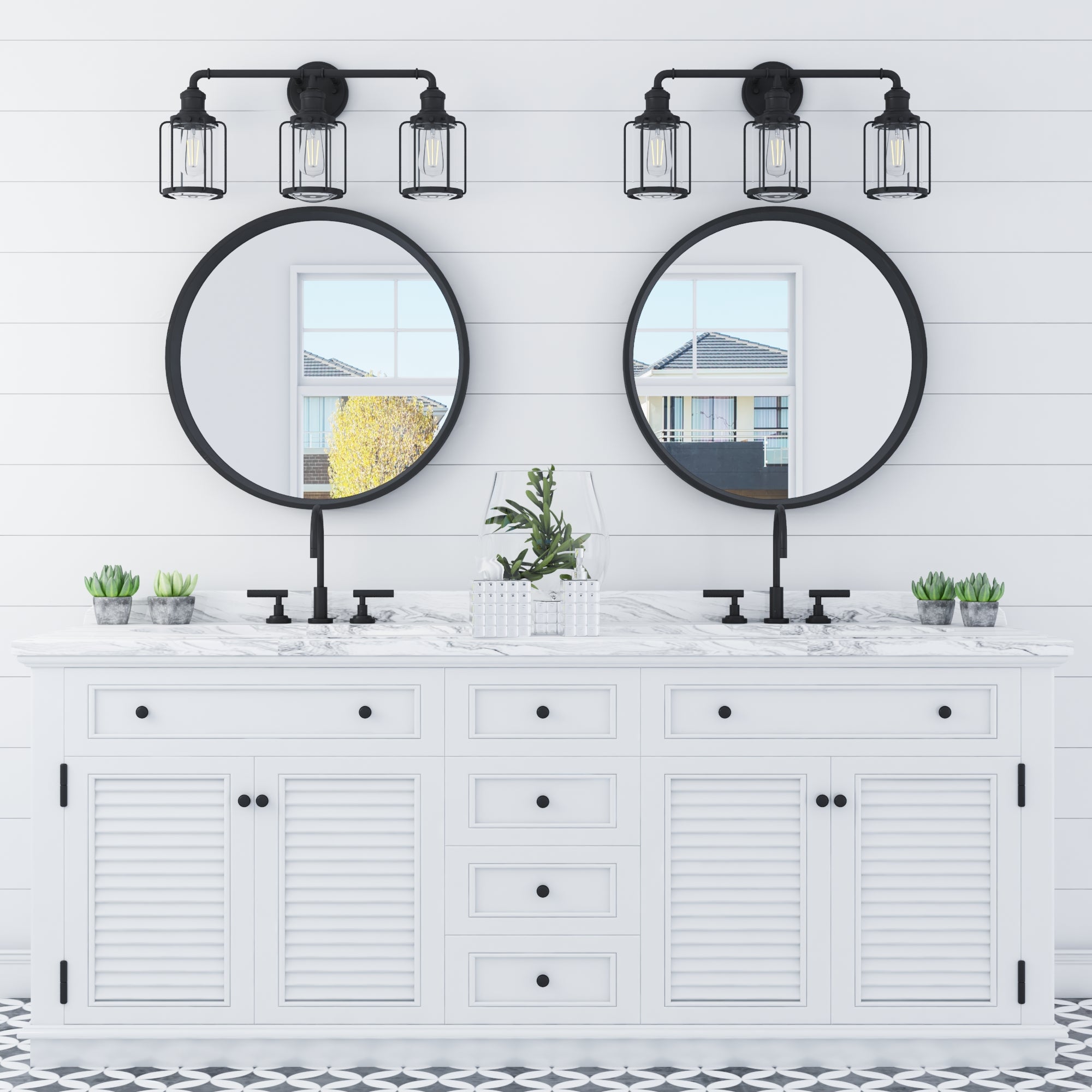 Lincoln Woods, Vanity Light, Three Light, Matte Black by Prominence Home