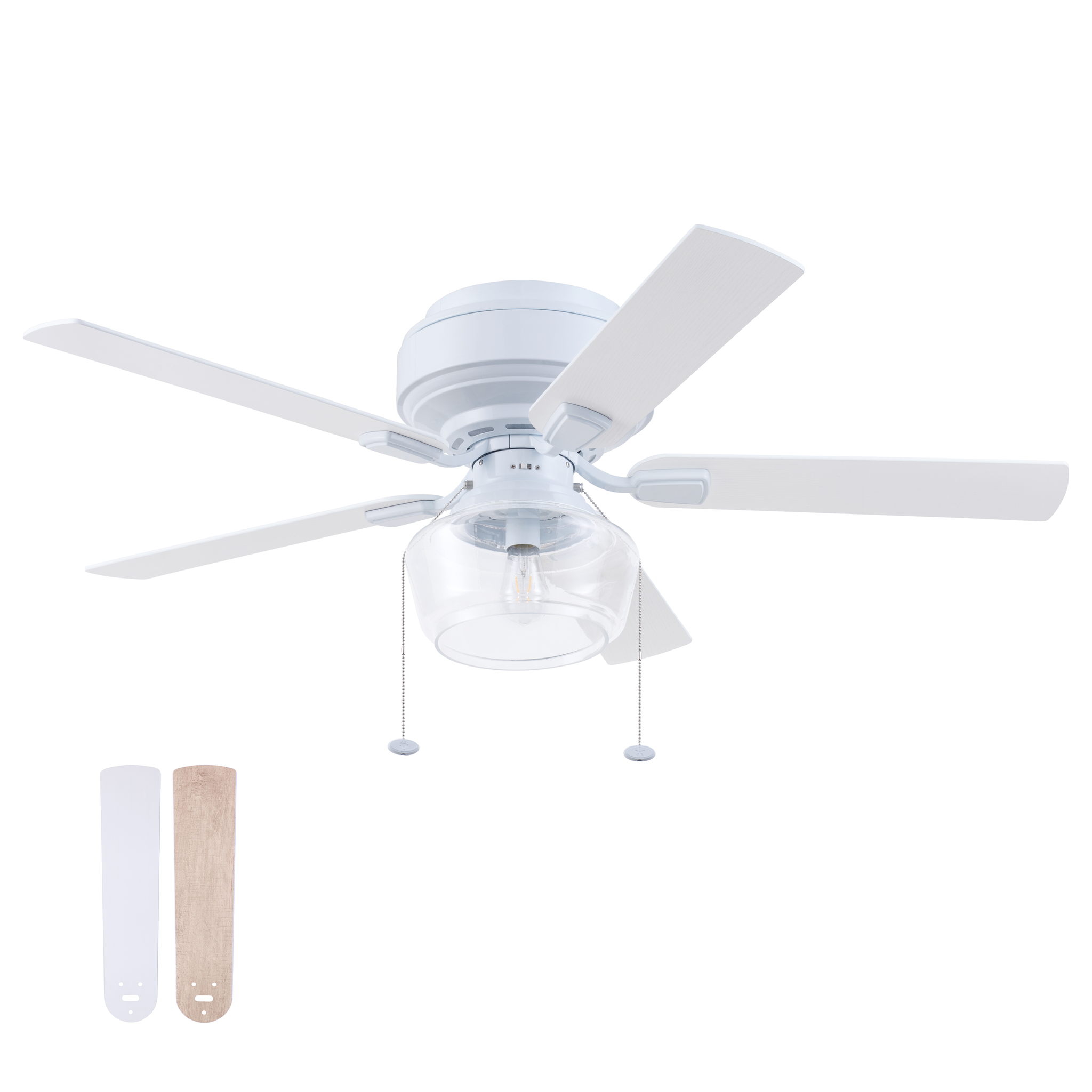 52 Inch MaCenna, White, Pull Chain, Ceiling Fan by Prominence Home