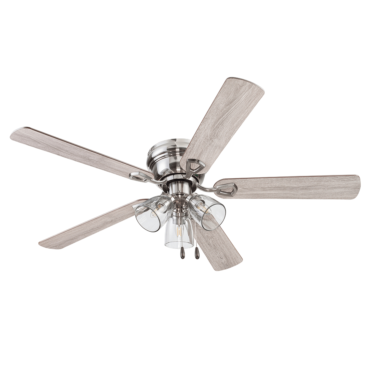 52 Inch Renton, Brushed Nickel, Pull Chain, Ceiling Fan by Prominence Home