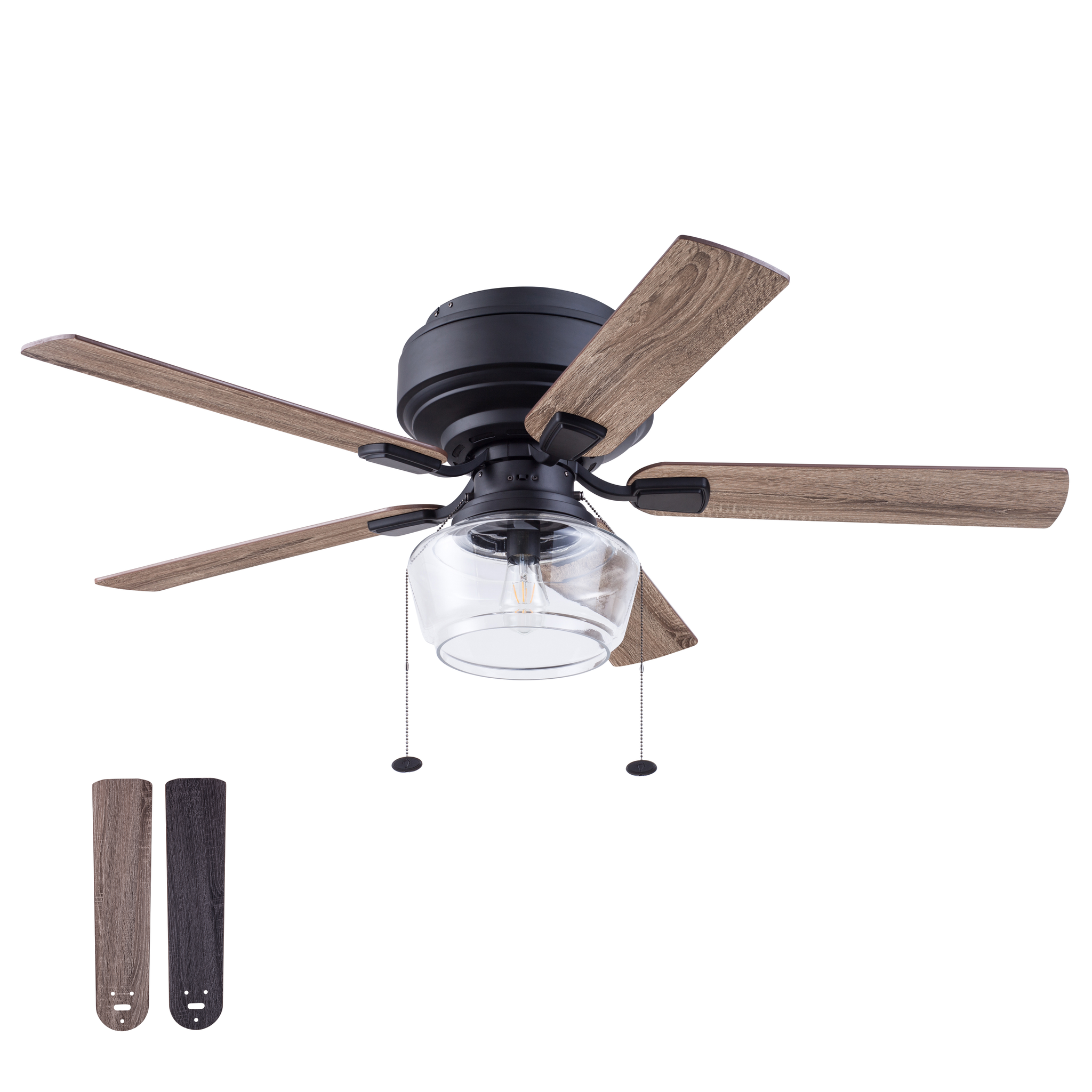 52 Inch MaCenna, Matte Black, Pull Chain, Ceiling Fan by Prominence Home